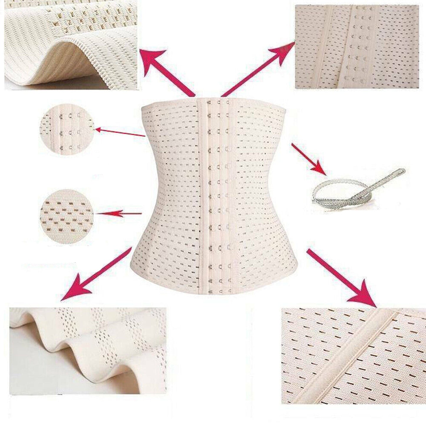 Underbust Corset Waist Cincher for Women Nude Tummy Girdle Body Shaper