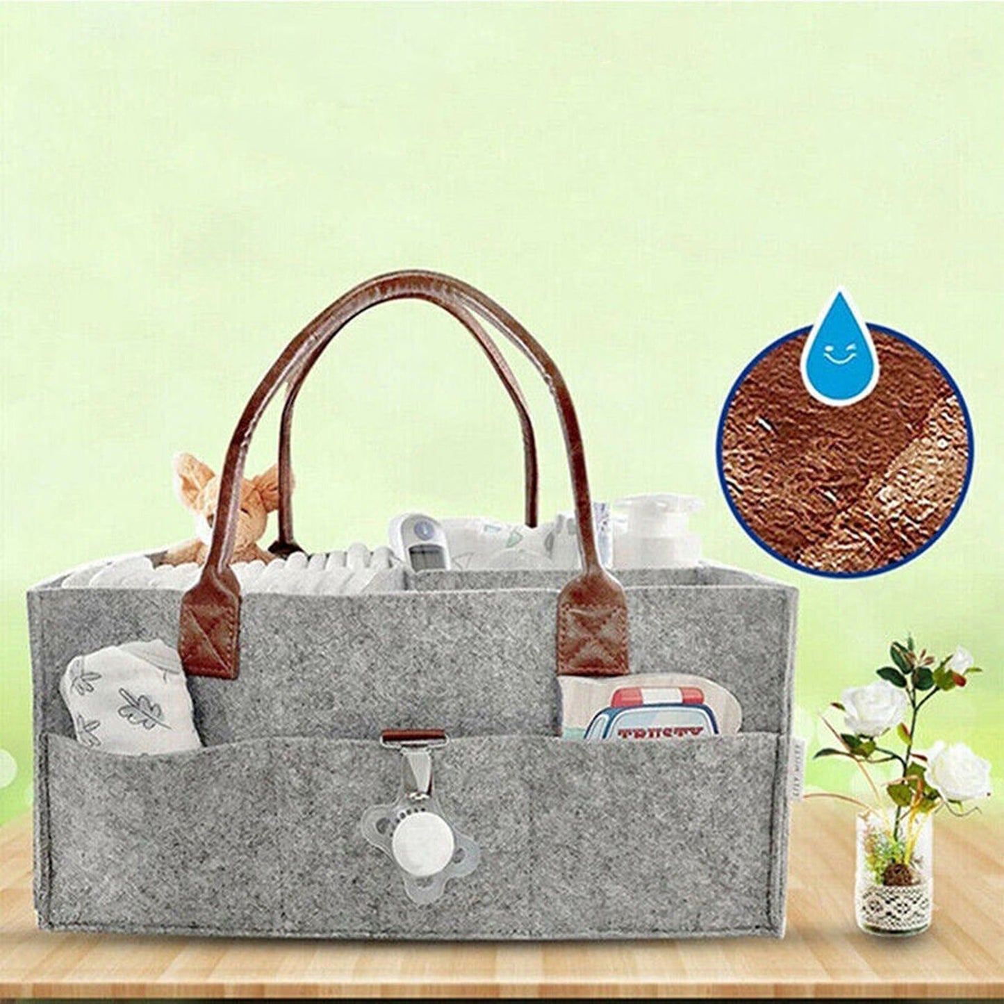 Infant Diaper Caddy Organizer Portable Nursery Storage Basket