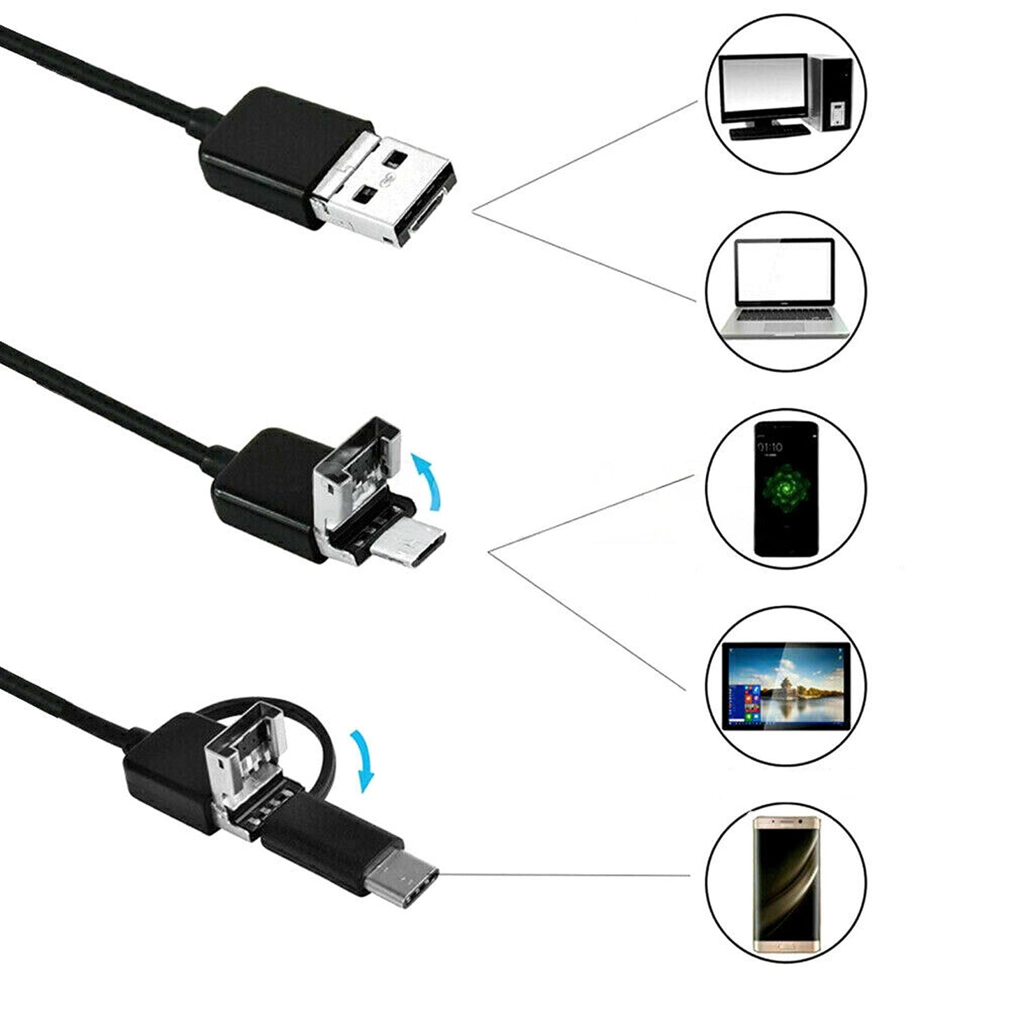 USB Type-C HD Endoscope for Android Waterproof Borescope Camera