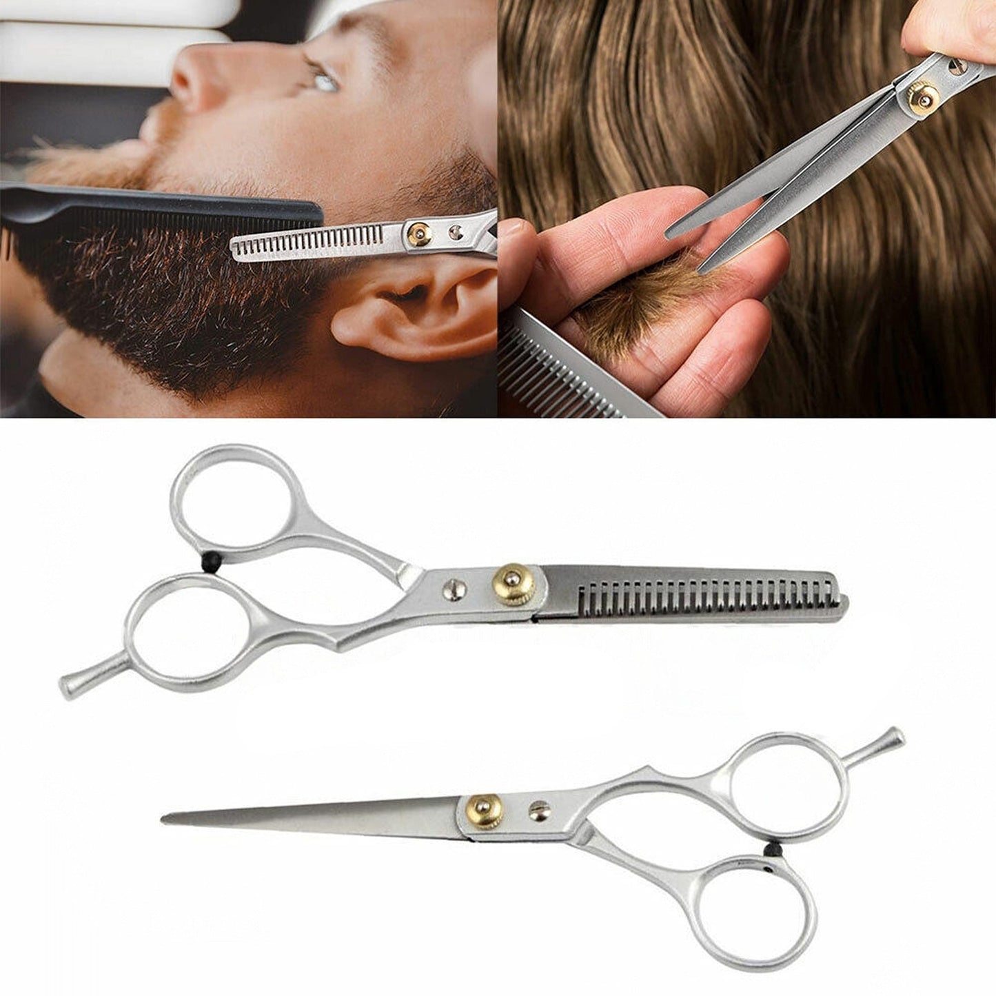 Professional Salon Barber Shears Hair Cutting Thinning Scissors Set 6in