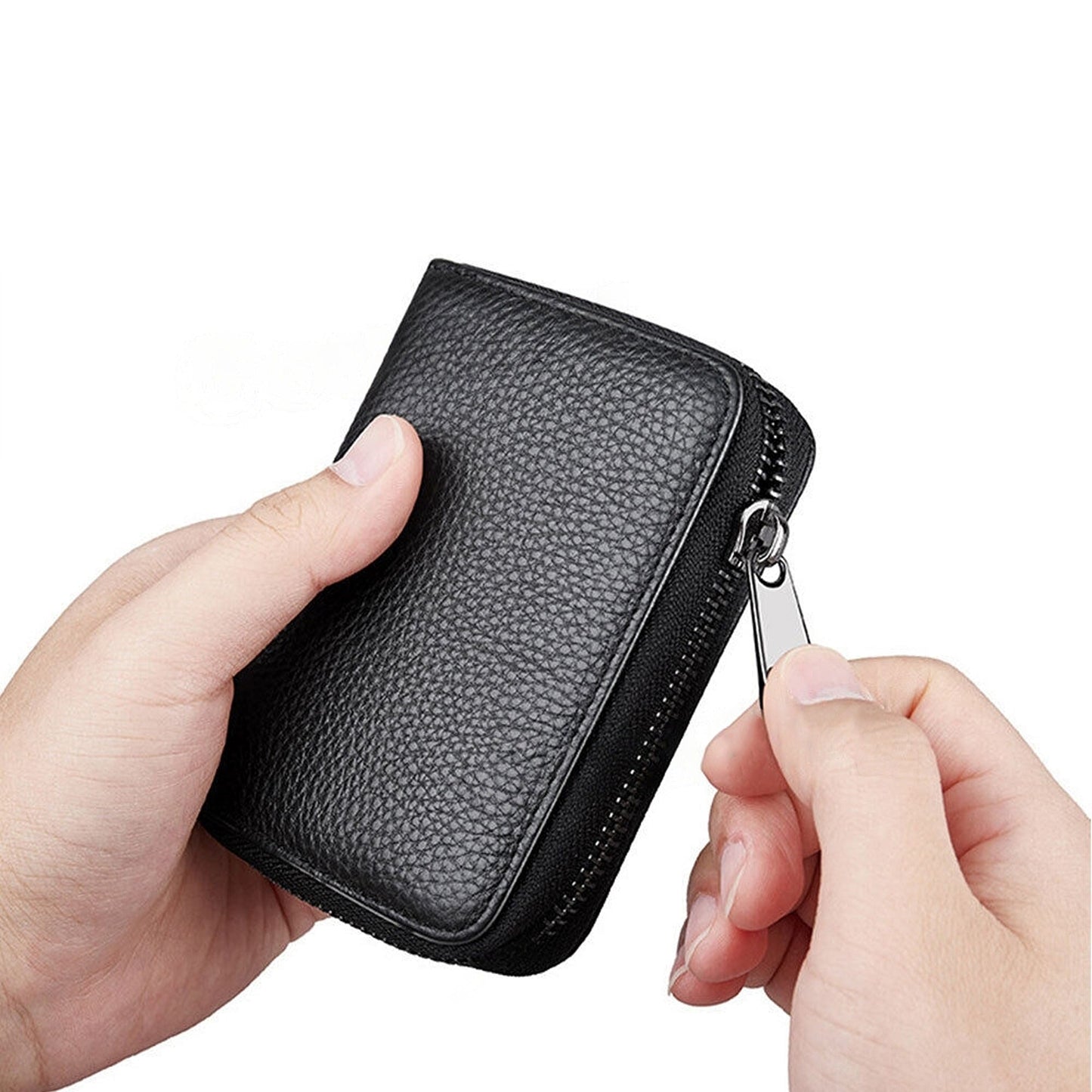 Genuine Leather RFID Blocking Wallet Credit Card Holder Business Case 22 Cards