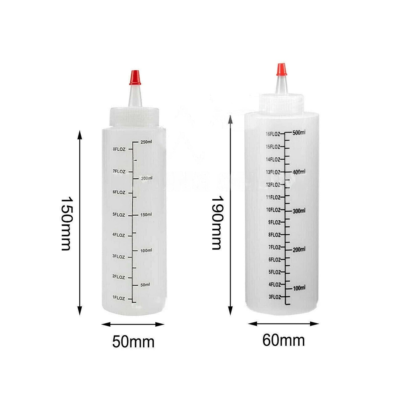 6pcs Squeeze Condiment Bottles for Sauce and Mustard Measuring