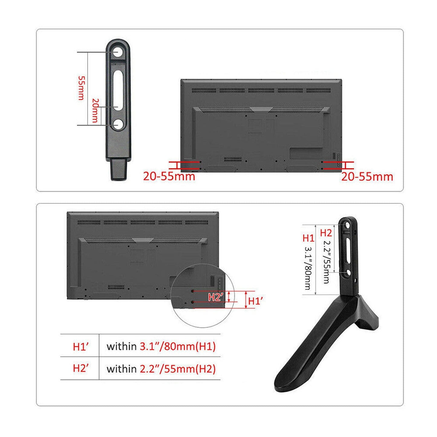 Universal Desktop TV Stand with Screws LCD Screen Pedestal