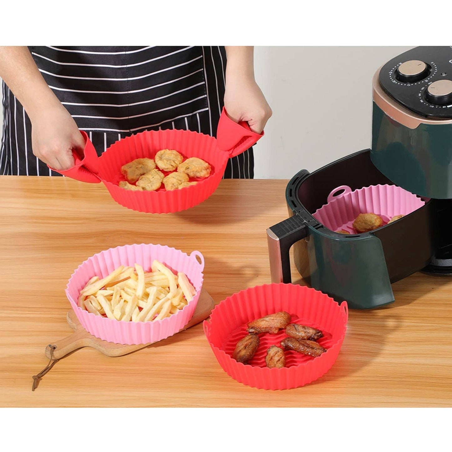 Non-Stick Safe Silicone Pot Liner Basket for Air Fryer Baking Tray