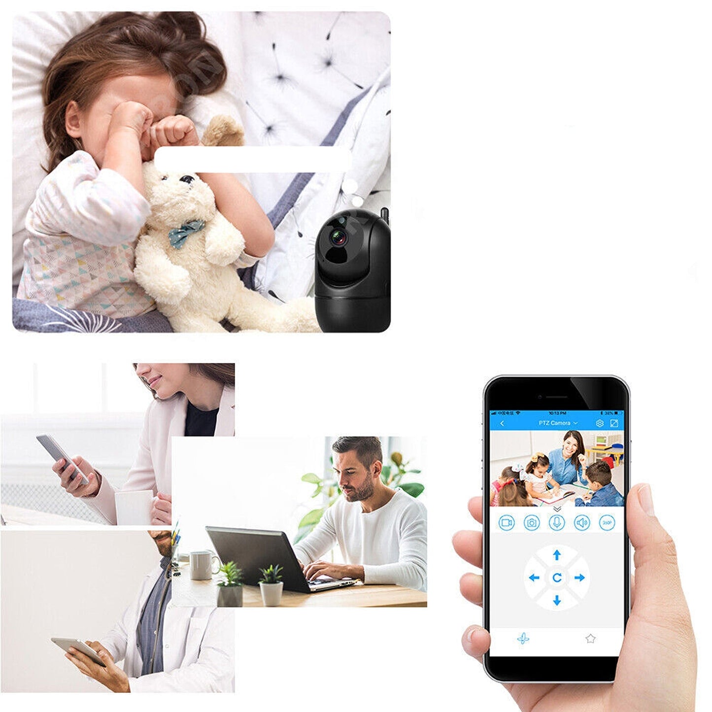 Wireless 1080P Security Camera Indoor WiFi System for Home and Pets