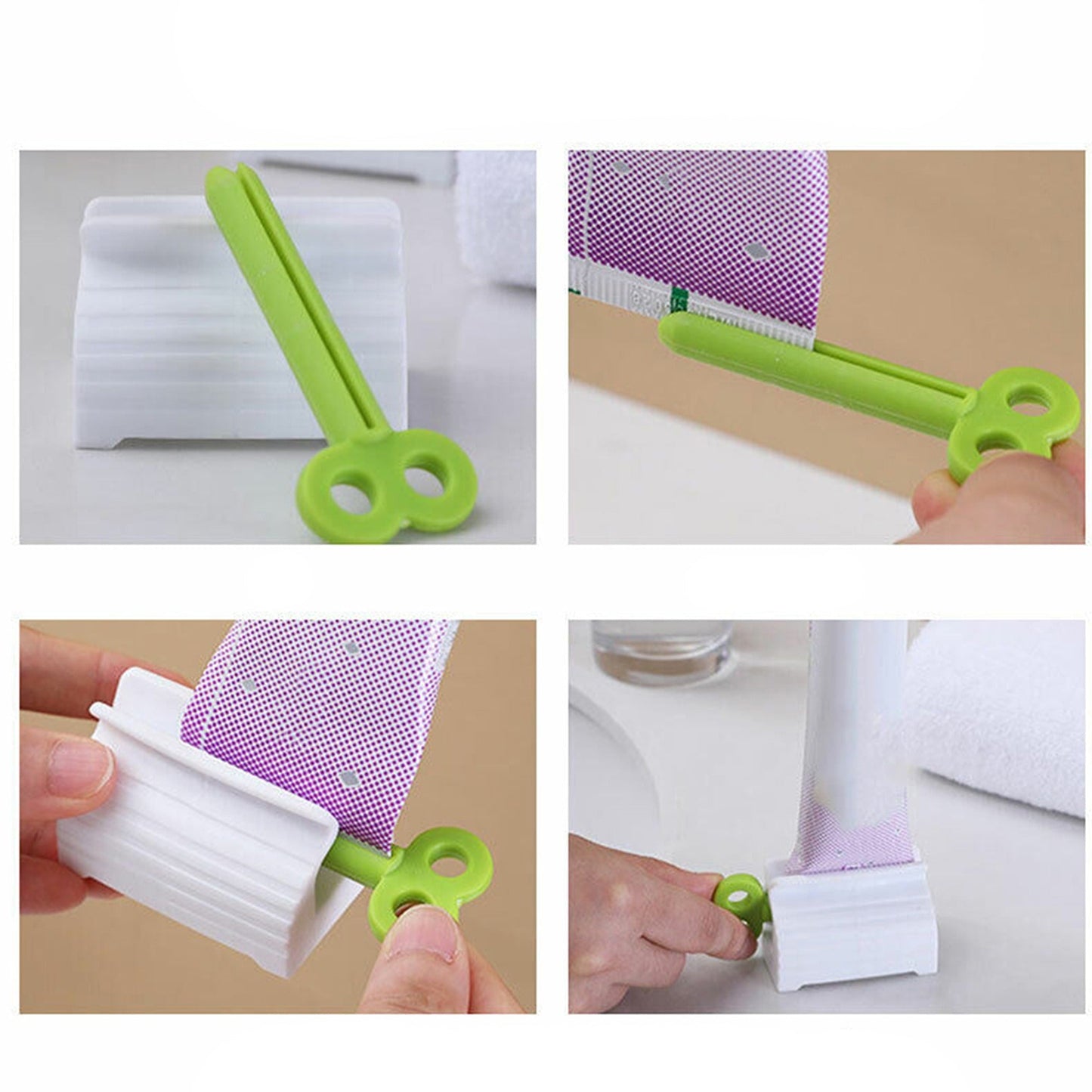 3pcs Easy Use Toothpaste Tube Squeezer Rolling Bathroom Dispenser