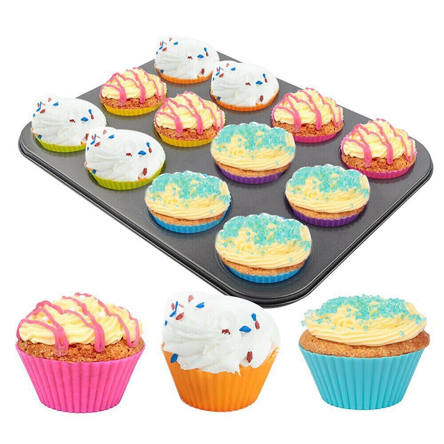 Silicone Round Cupcake Baking Mould for DIY Muffin