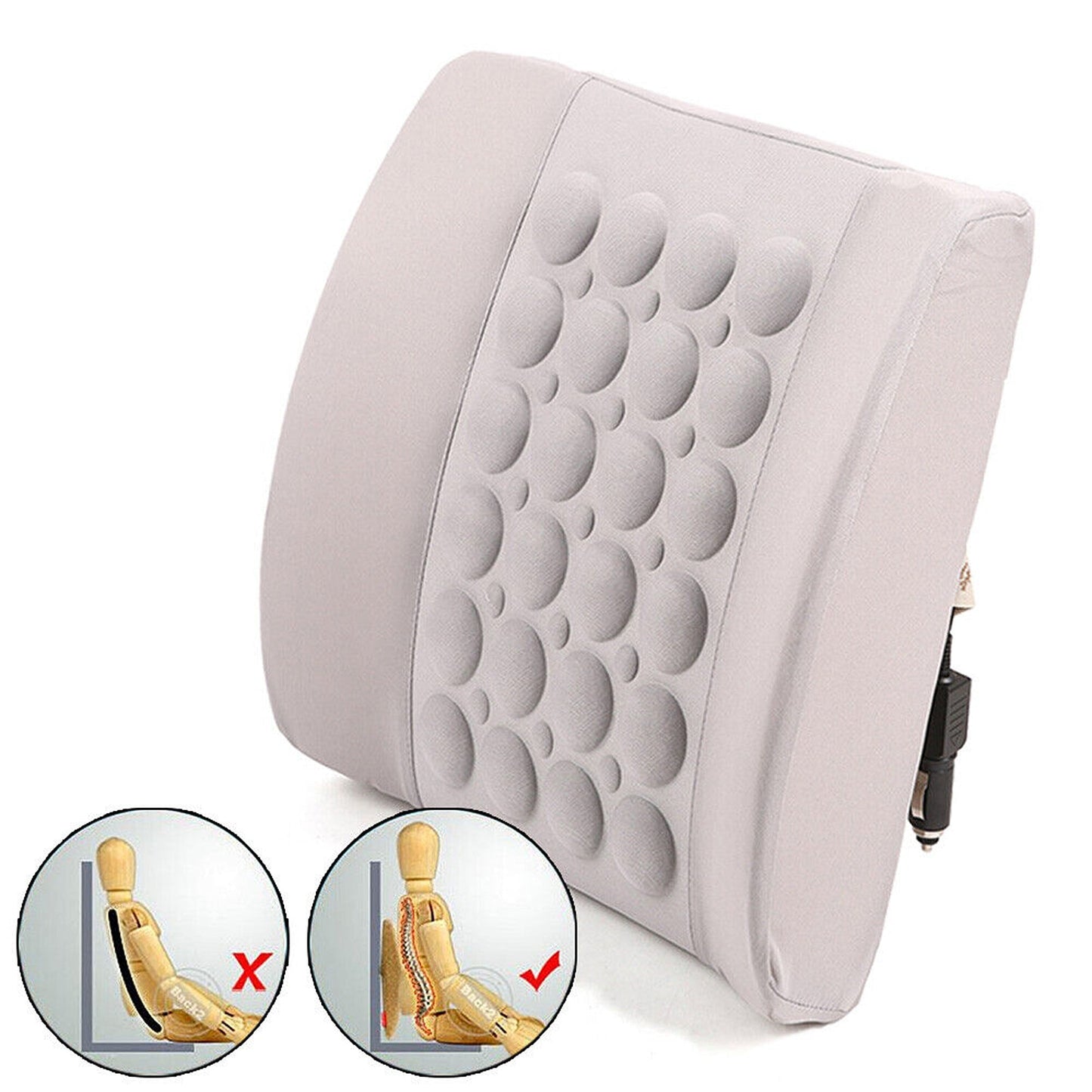 Lumbar Back Support Car Seat Massage Cushion Back Pillow