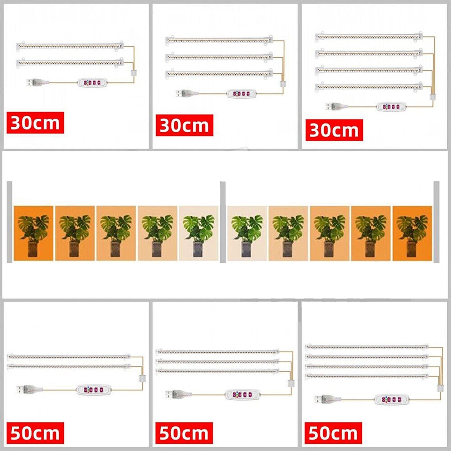 Grow Light Full Spectrum LED Indoor Plant Tube Lamp Strip