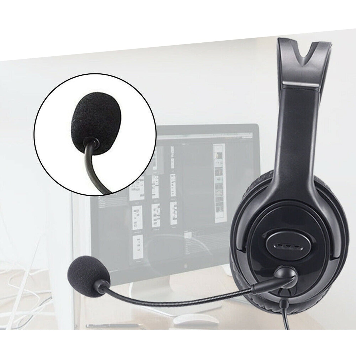 USB Wired Headset with Noise Cancelling Microphone for PC and Laptop