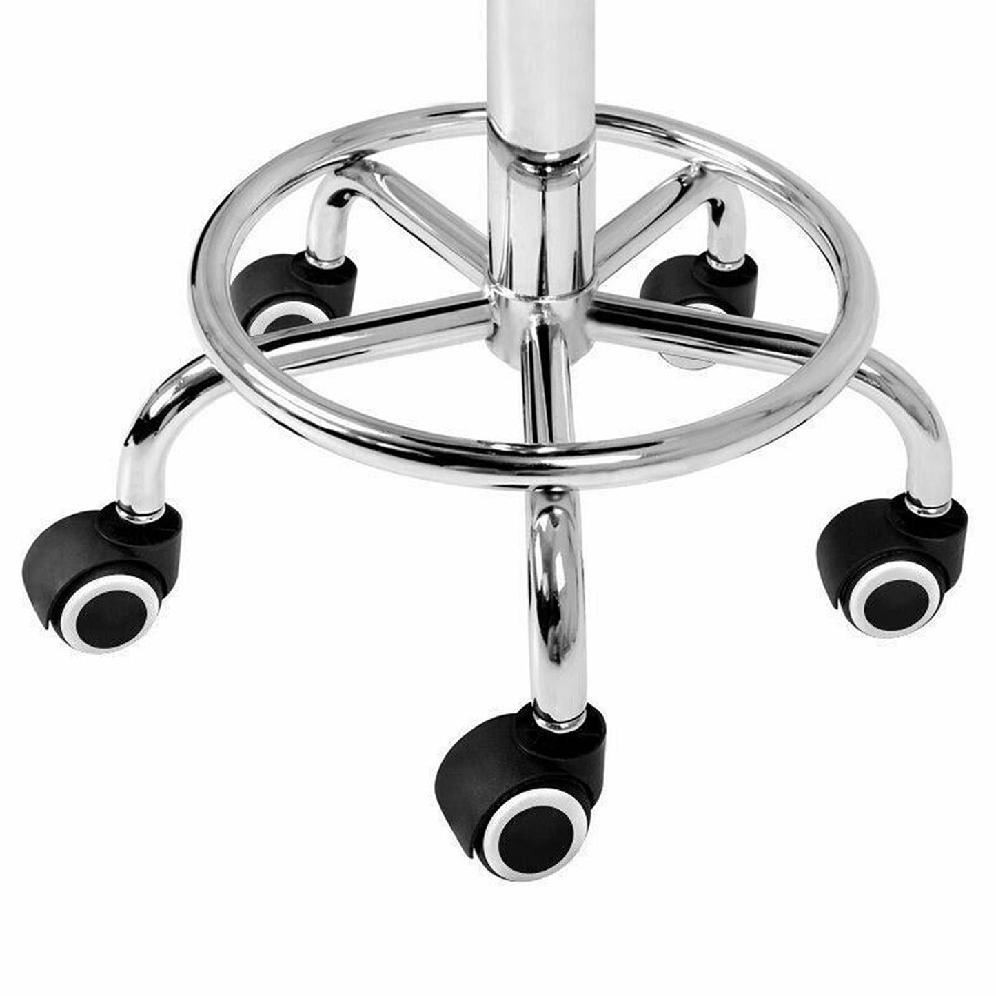 Swivel Black Barber Stool Round PU Leather Salon Chair