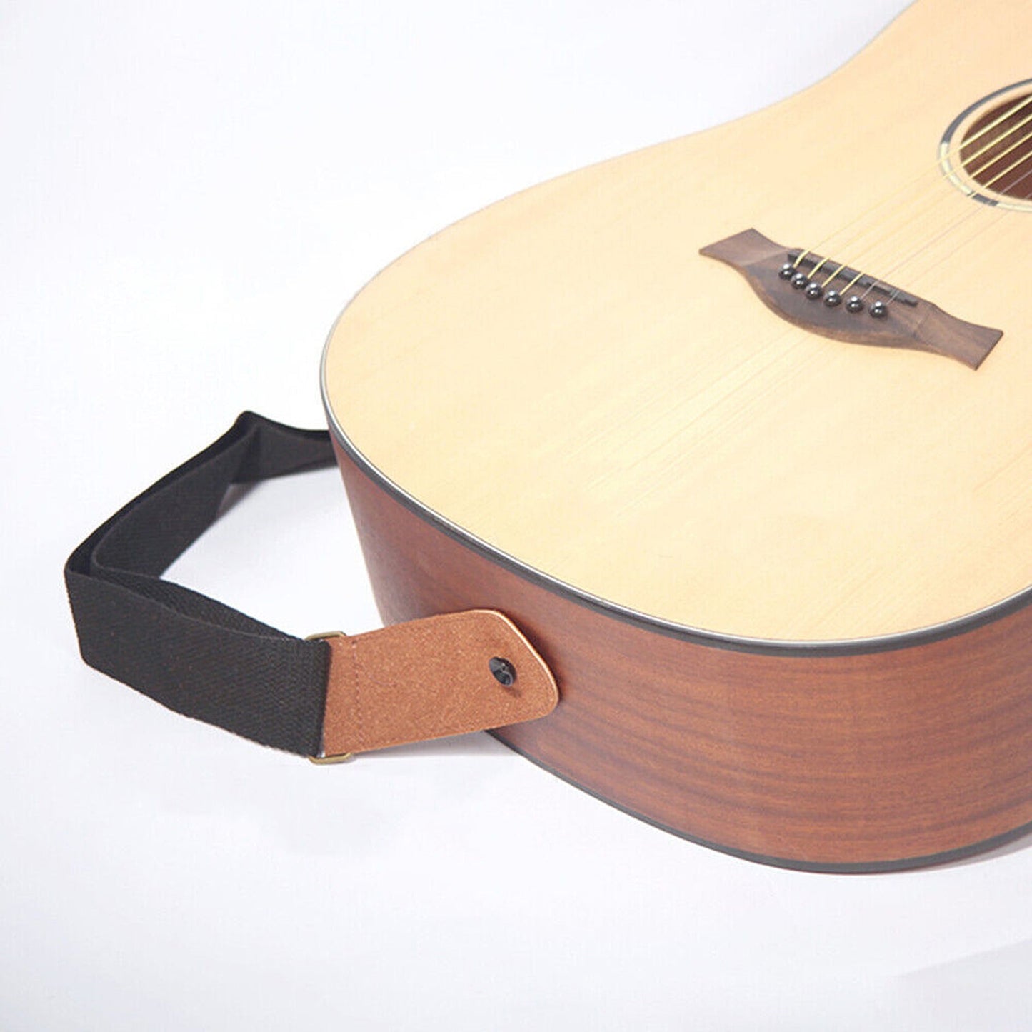 Adjustable Luxury Leather Guitar Strap for Acoustic and Electric Basses