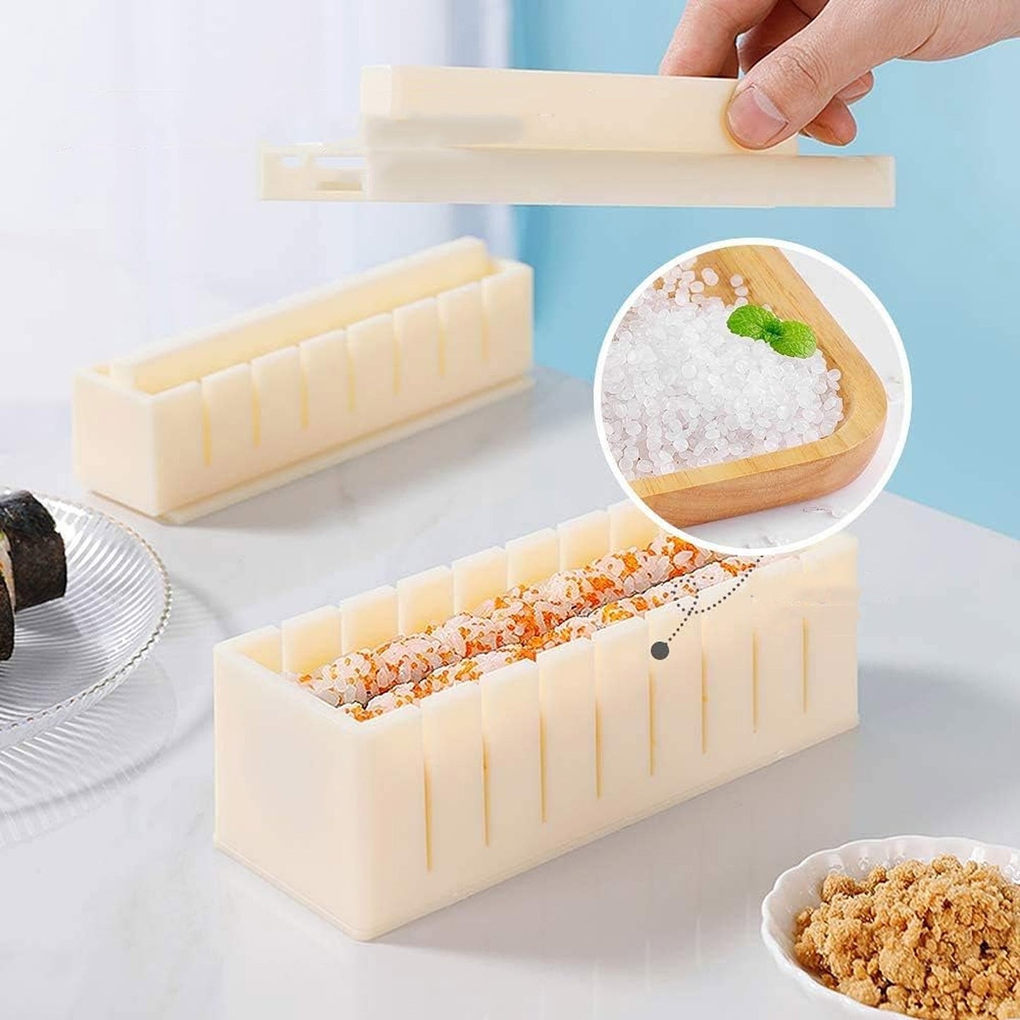 Kitchen DIY Sushi Making Kit for Beginners Rice Roller Mold Set