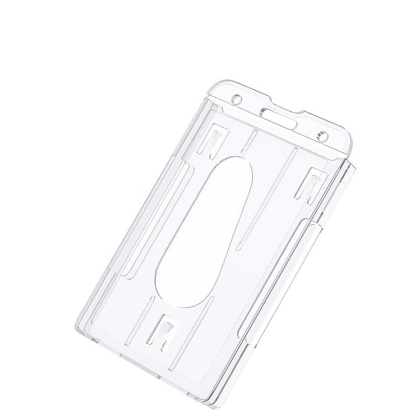 5pcs Double Side ID Card Holder Lanyard Hard Plastic Badge Business Work Pouch