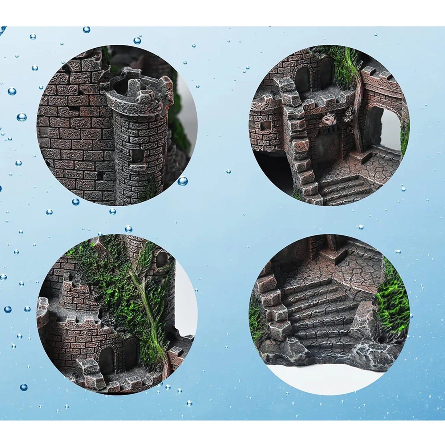 Decorative Aquarium Resin Castle Tower Fish Tank Ornament Landscape