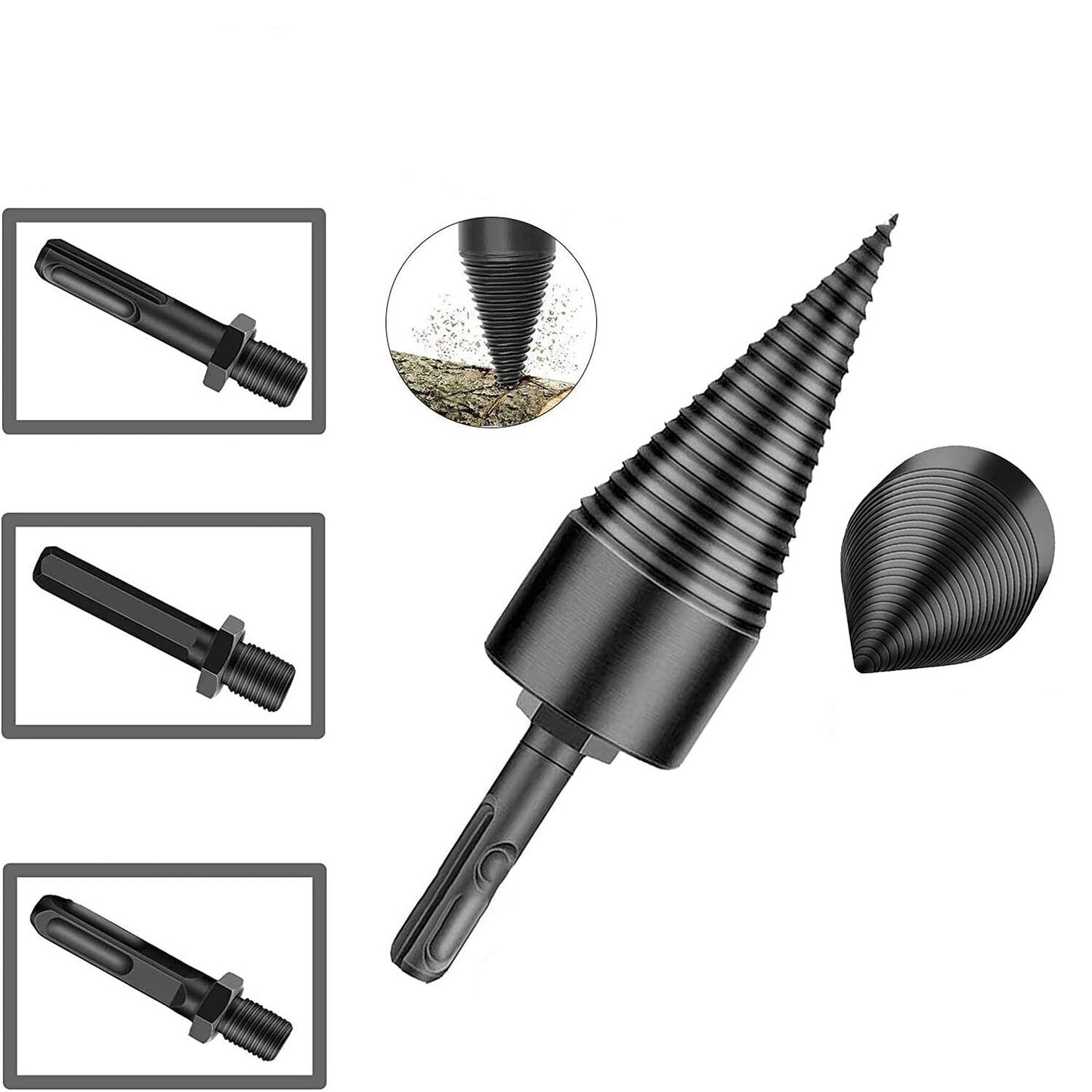 4pcs Hex Shank Firewood Drill Bit Wood Log Splitter Screw Cone