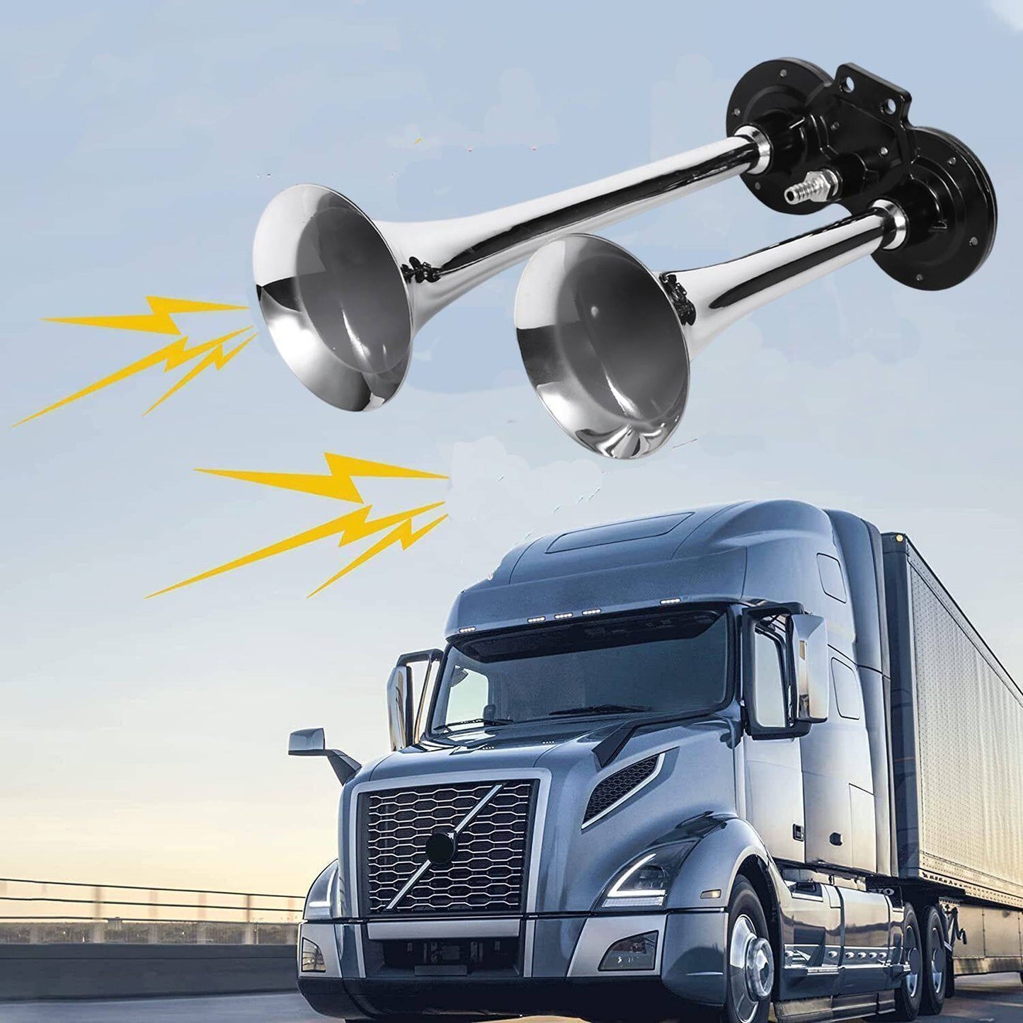Loud Dual Trumpet 12V Air Horn with Compressor for Car and Truck