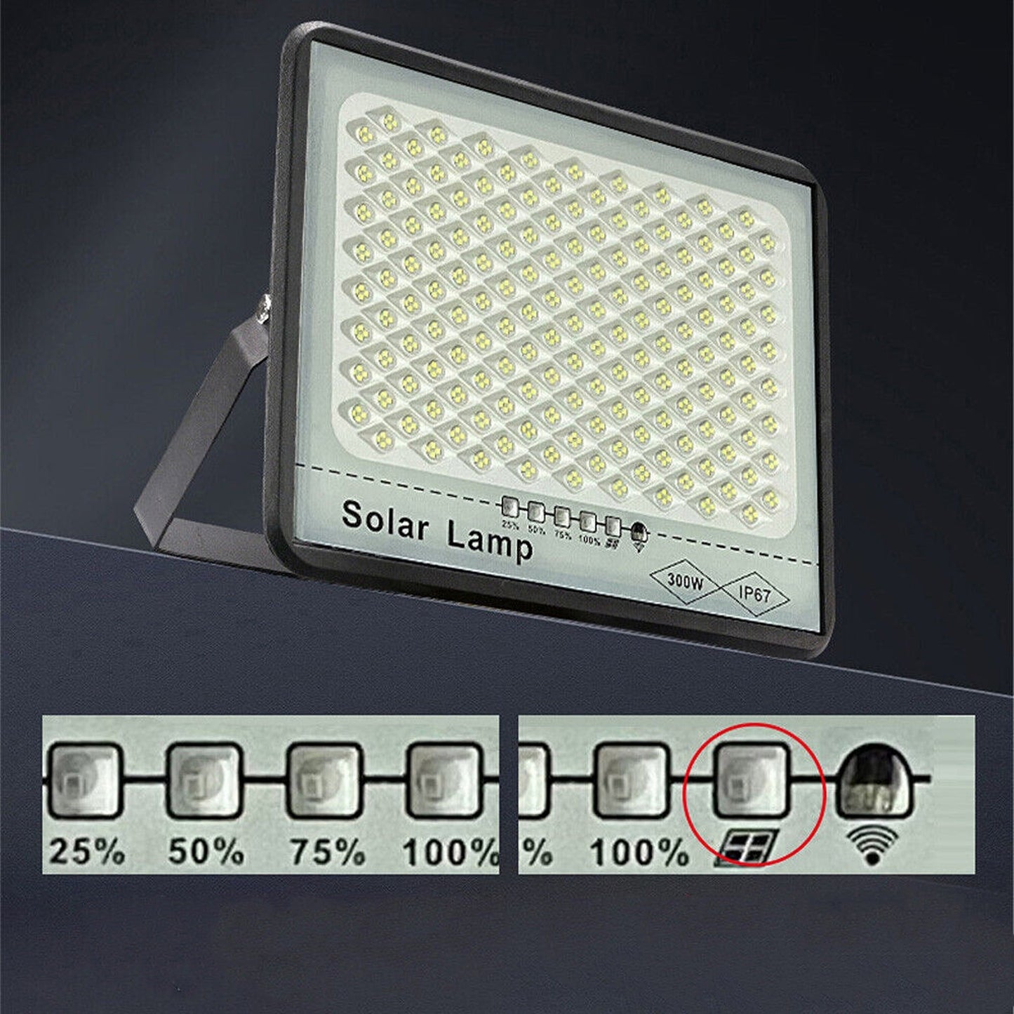128 LED Motion Sensor Solar Street Light with Remote Control