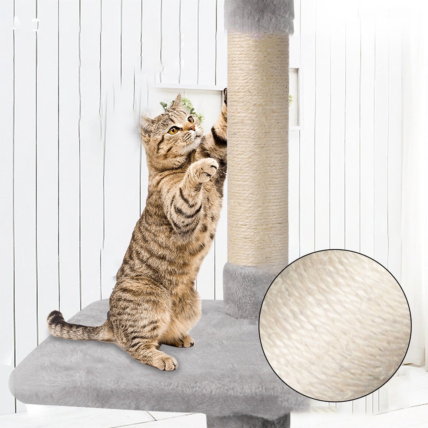 143cm Cats Condo House Cat Tree Tower with Scratching Post and Toys