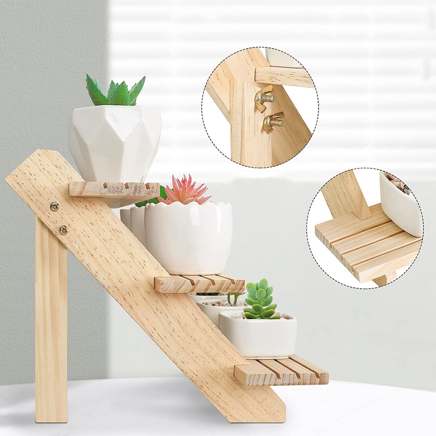 Jewelry Organizer Multi-Tier Wooden Earring and Watch Stand