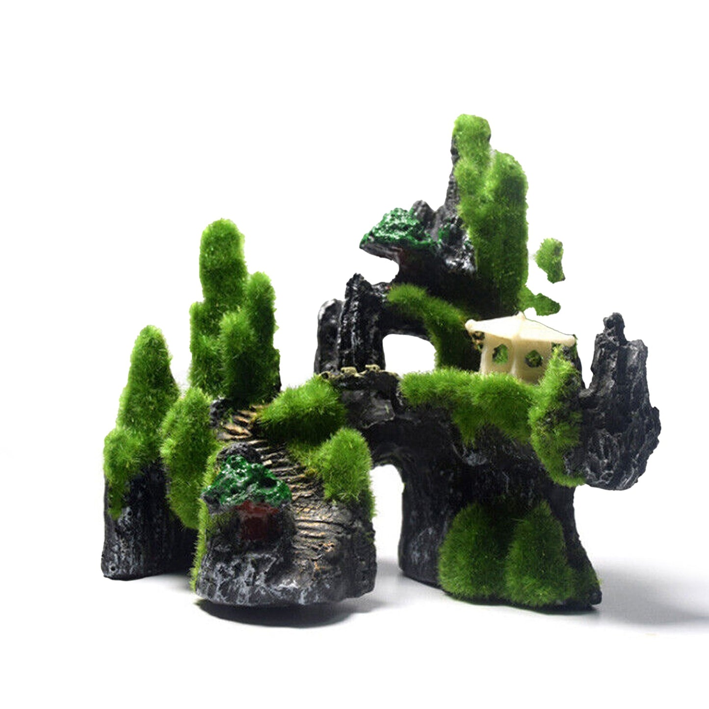 Resin Castle Mountain Rock Cave for Fish Tank Decoration