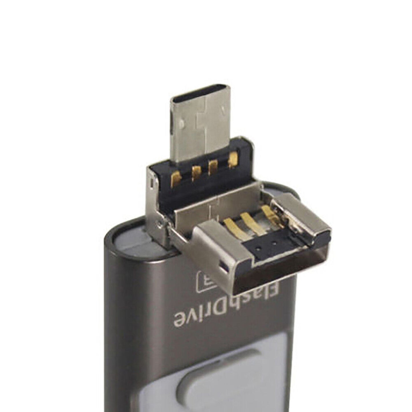 Black 3 in 1 Flash Drive USB Memory Stick for IOS Android iPhone