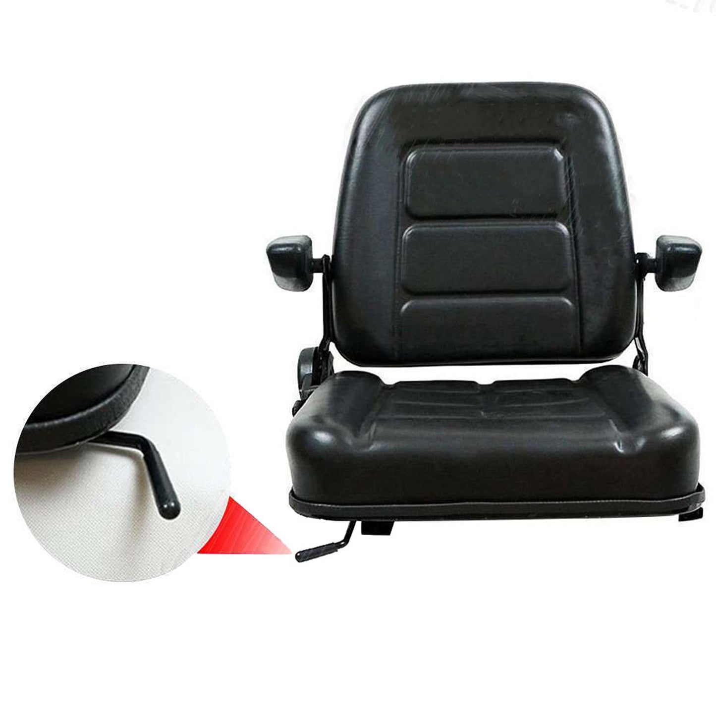 Adjustable Forklift and Tractor Seat with Universal Suspension Backrest