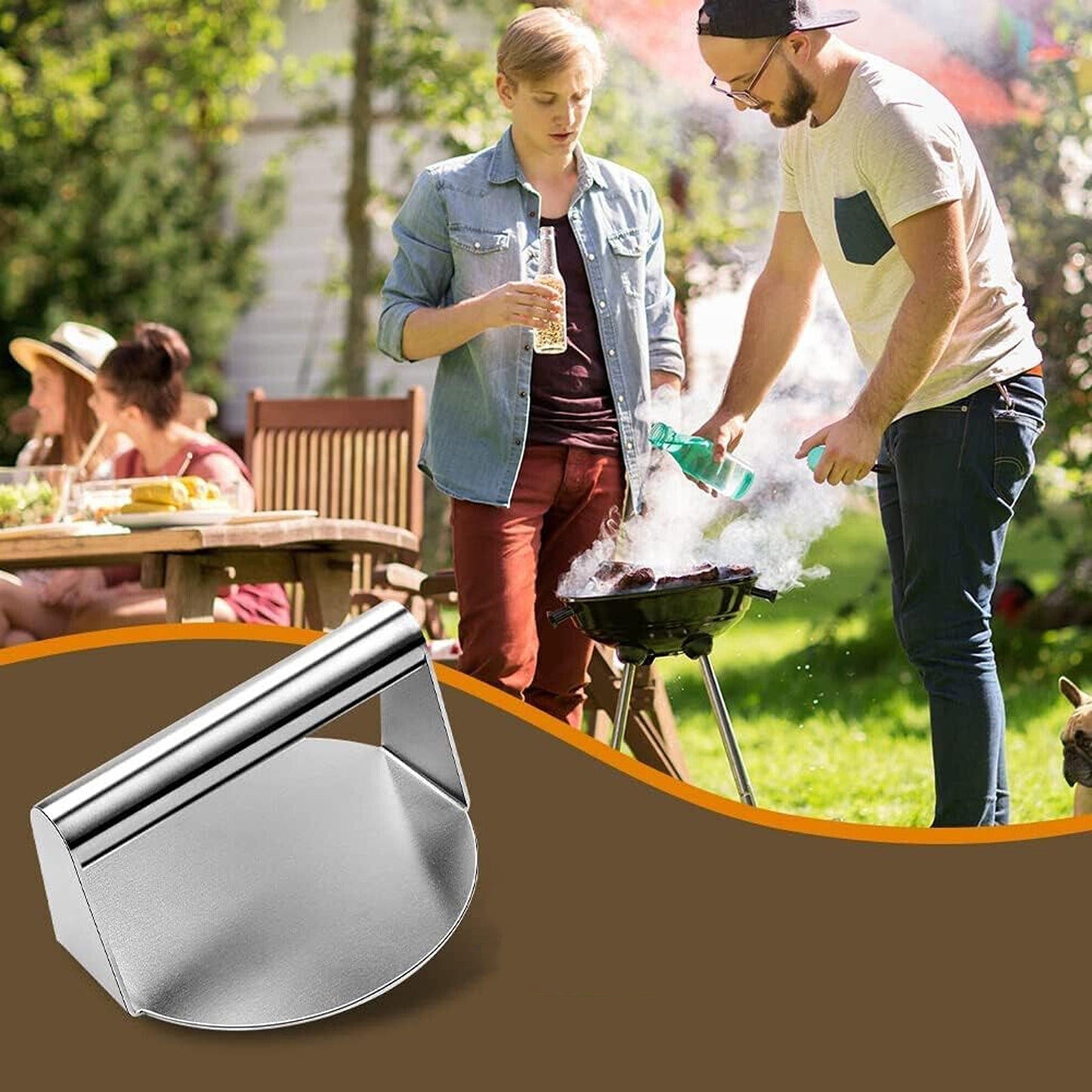 No-Rust Burger Press for Steak and Hamburger Griddle BBQ Accessory