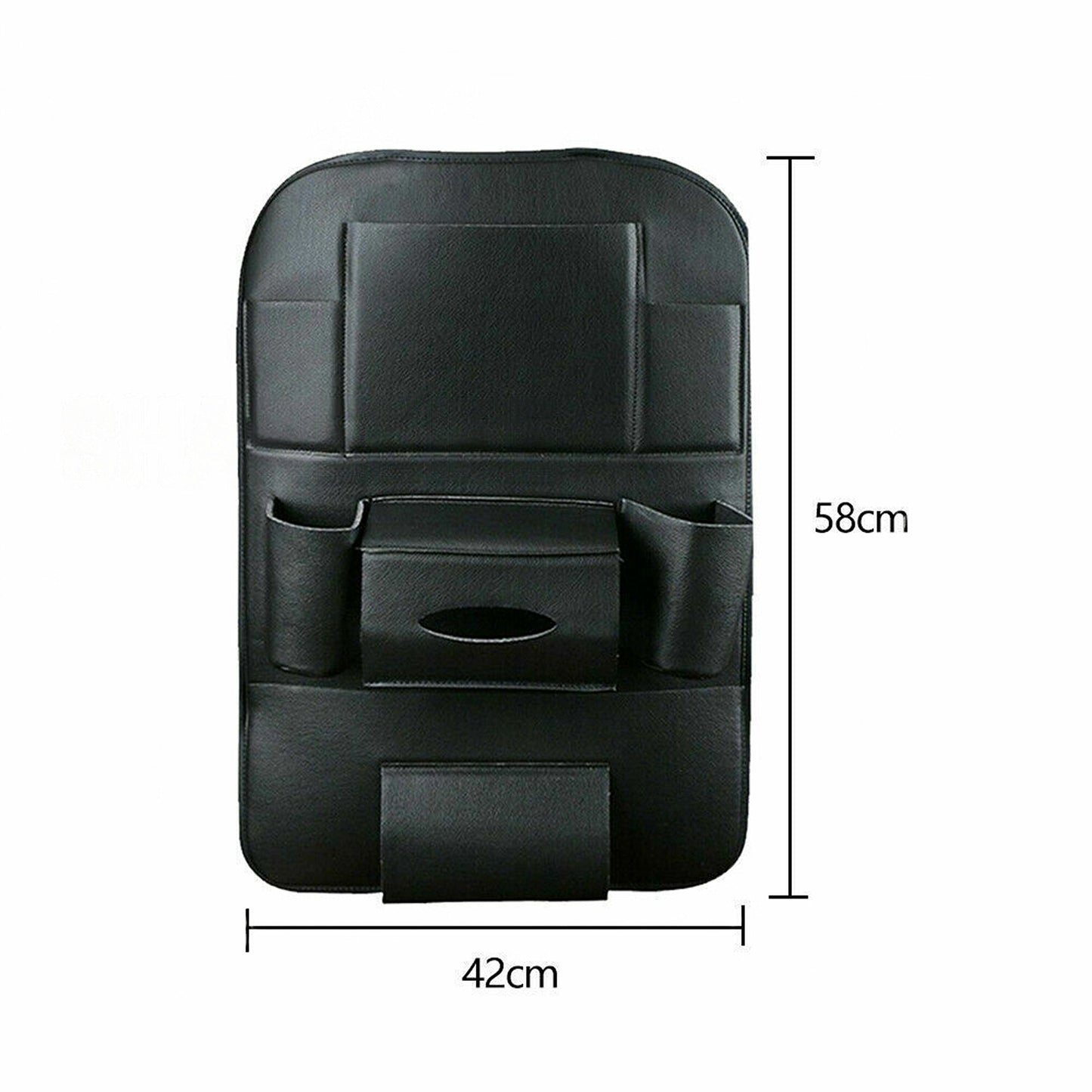 Leather Organizer for Car Back Seat Foldable Table Tray with Storage
