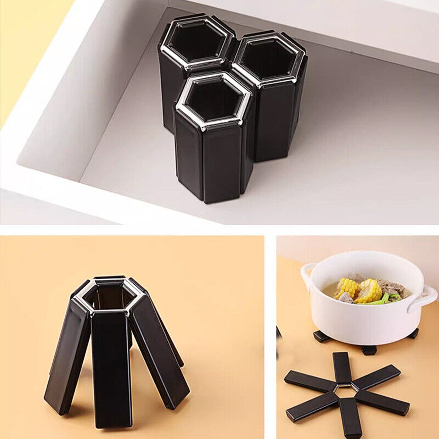 Heat-Resistant Foldable Pot Pad Non-Slip Kitchen Coaster