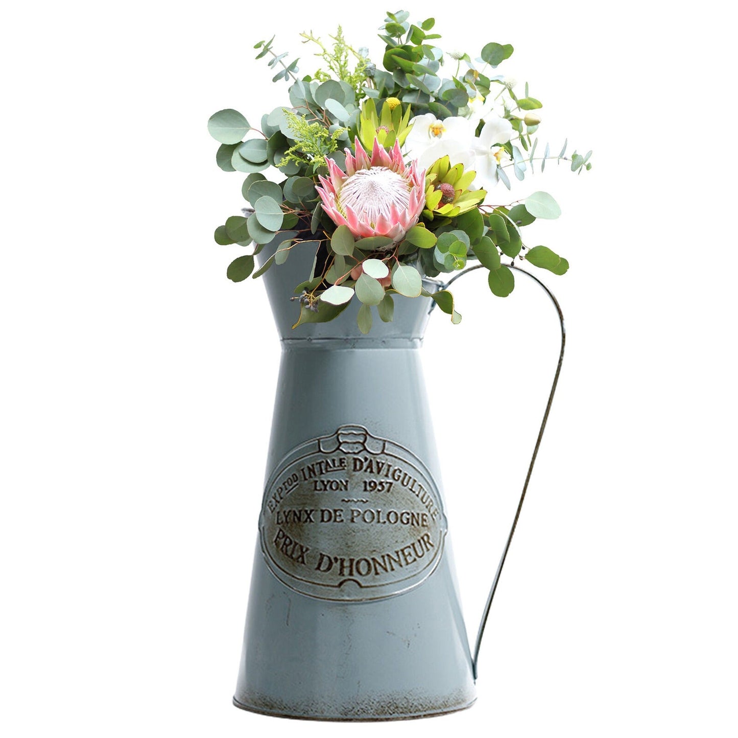 Garden Style Metal Jug Retro Chic Wedding Flower Vase Craft