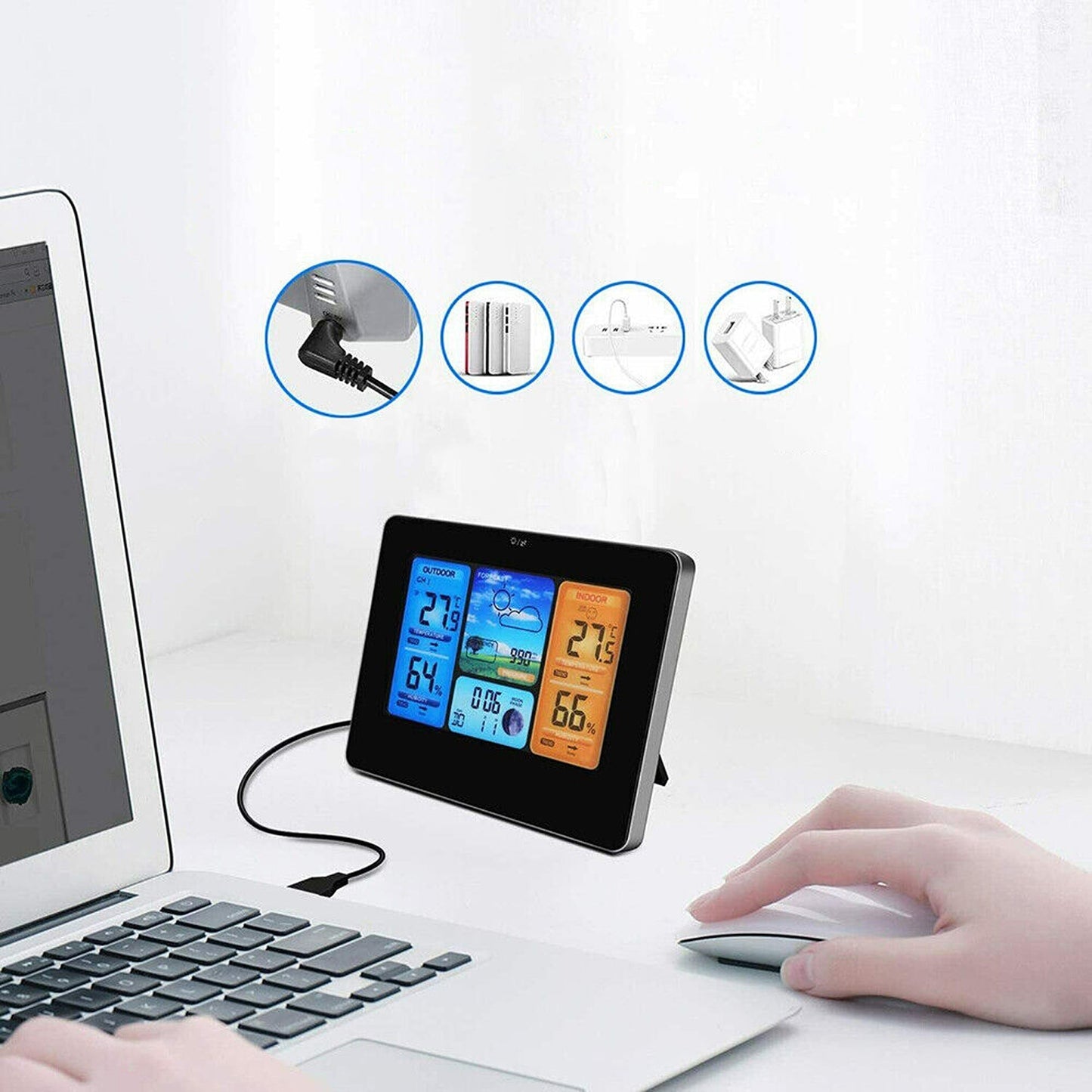 Wireless Indoor and Outdoor LCD Digital Weather Station with Clock and Calendar
