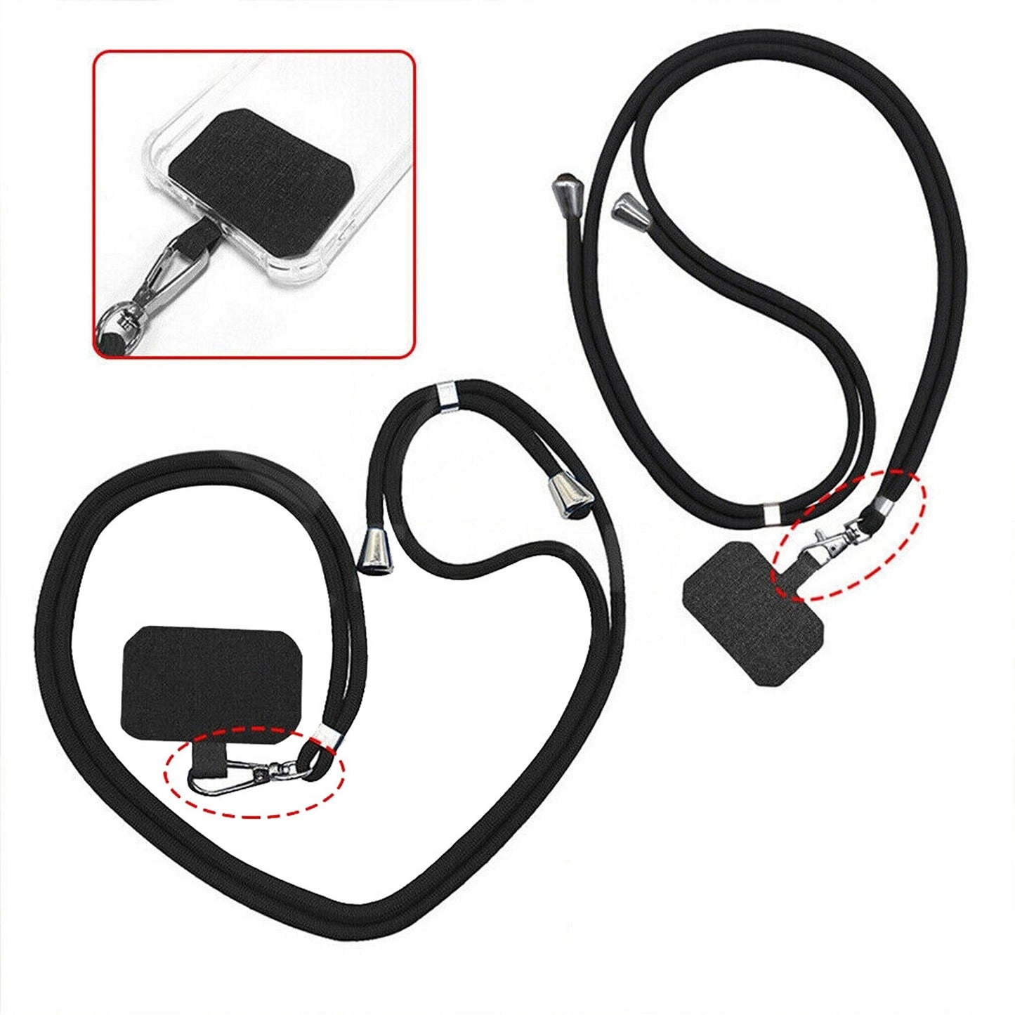 Adjustable Mobile Phone Neck Strap Universal Lanyard with Fashion Patch