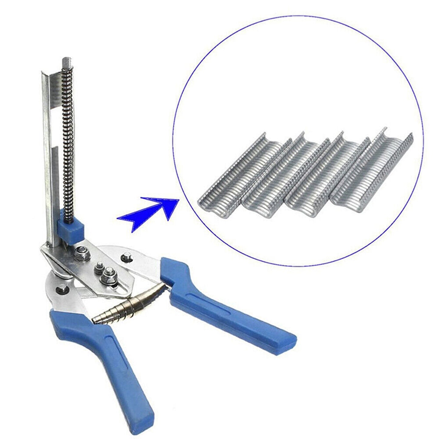Fastener Stapler Hog Ring Plier with 3000 Clips