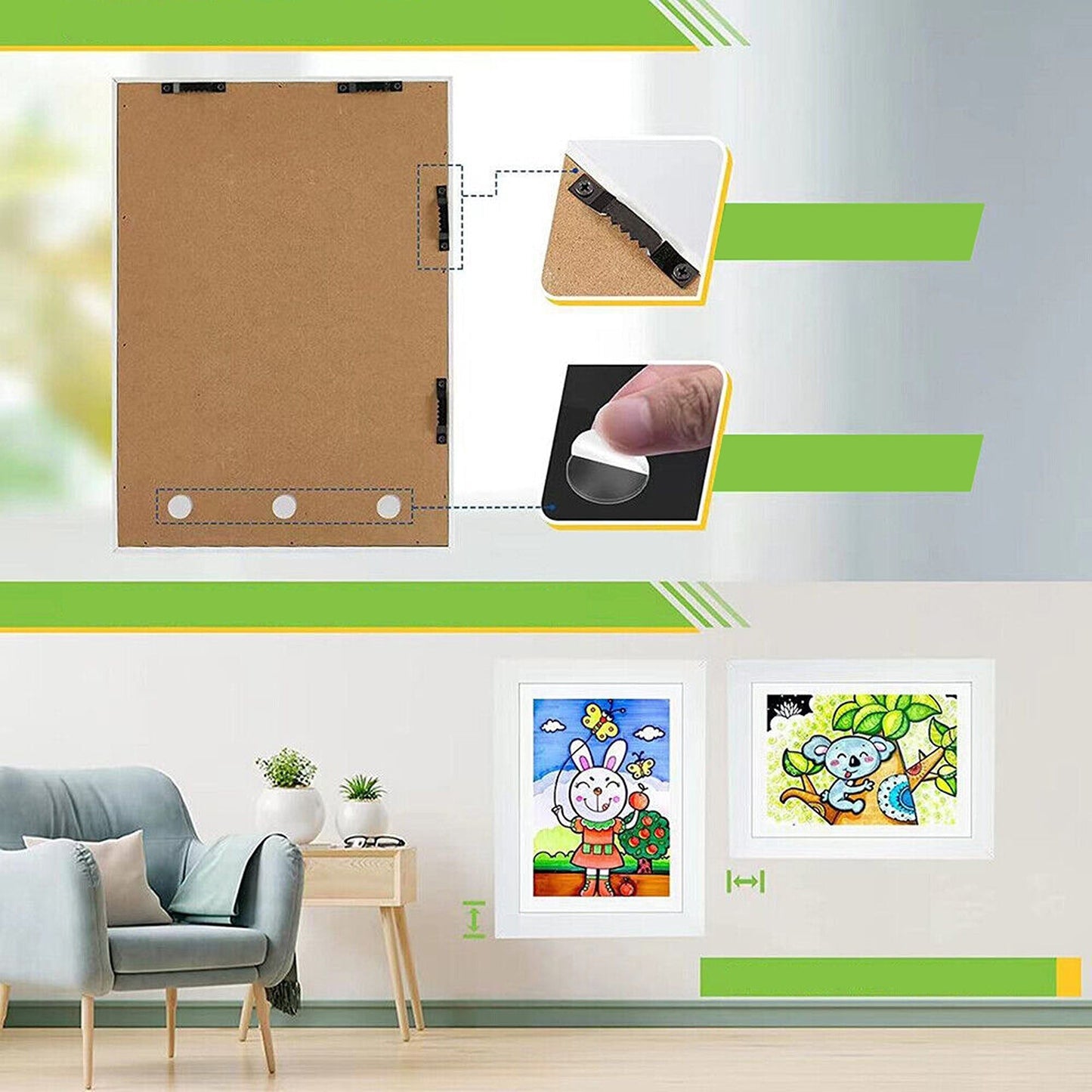 Wooden Picture Frame for Displaying Up to 150 Artworks