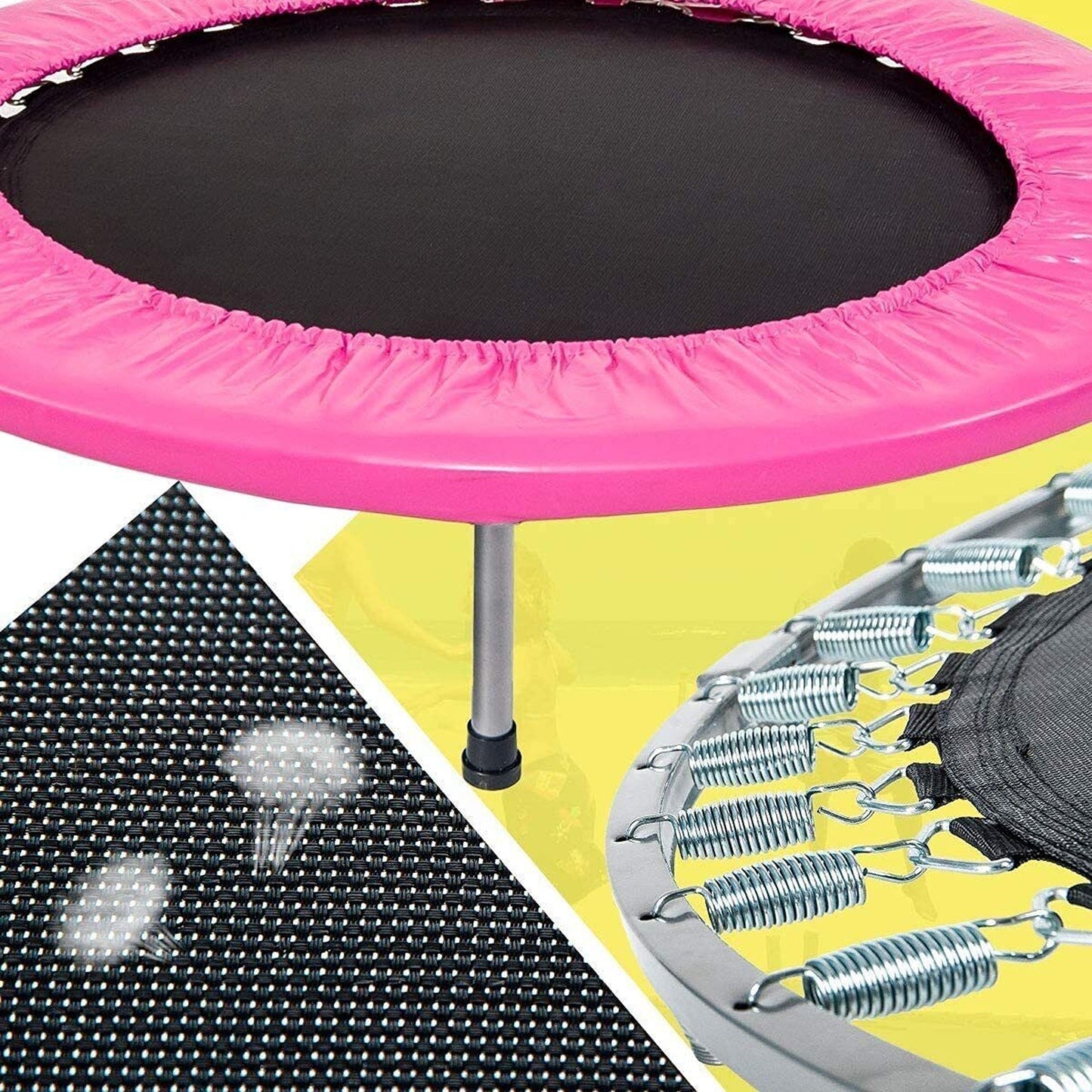 Elastic 36-inch Mini Trampoline with Handrail for Cardio Fitness