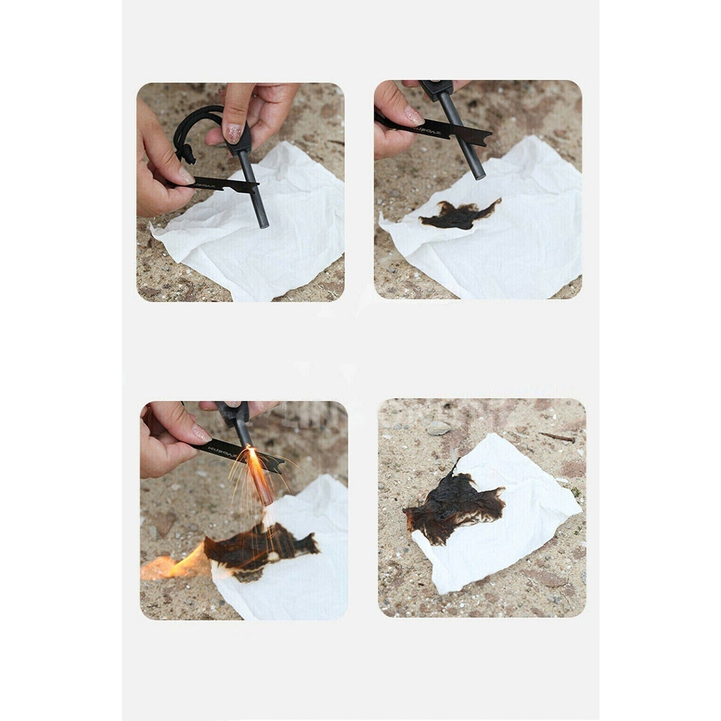 2pcs Emergency Survival Camping Magnesium Flint Rod Fire Starter