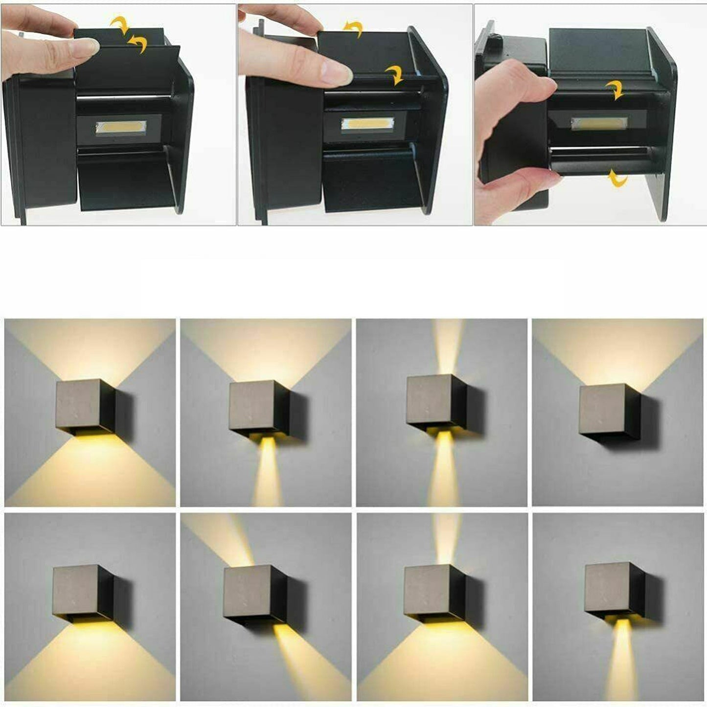 12W Square Aluminum LED Wall Light Waterproof Indoor Outdoor Modern Sconce