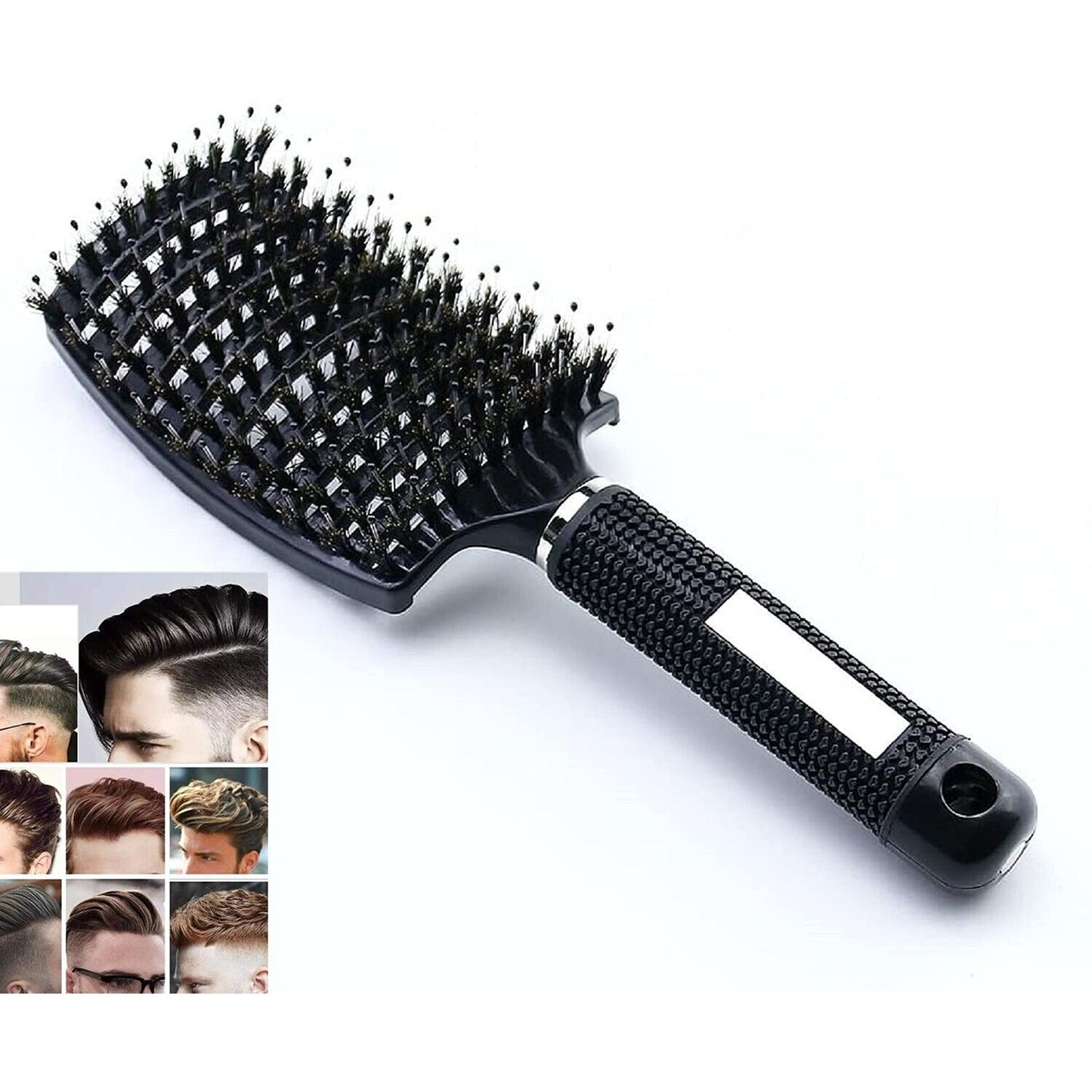 1pc Nylon Bristle Detangling Hairbrush Scalp Massage Hair Comb for Men and Women