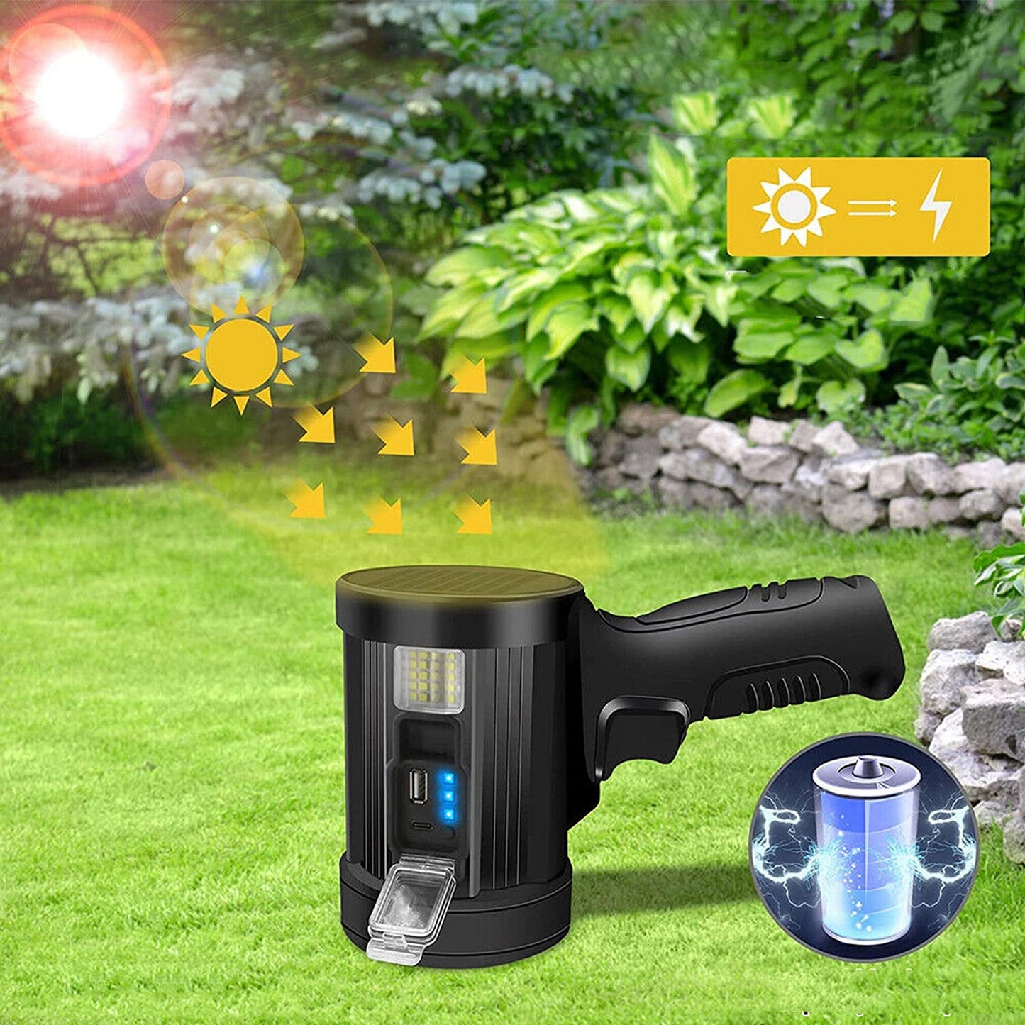 200000 Lumen Handheld Searchlight with Side LED