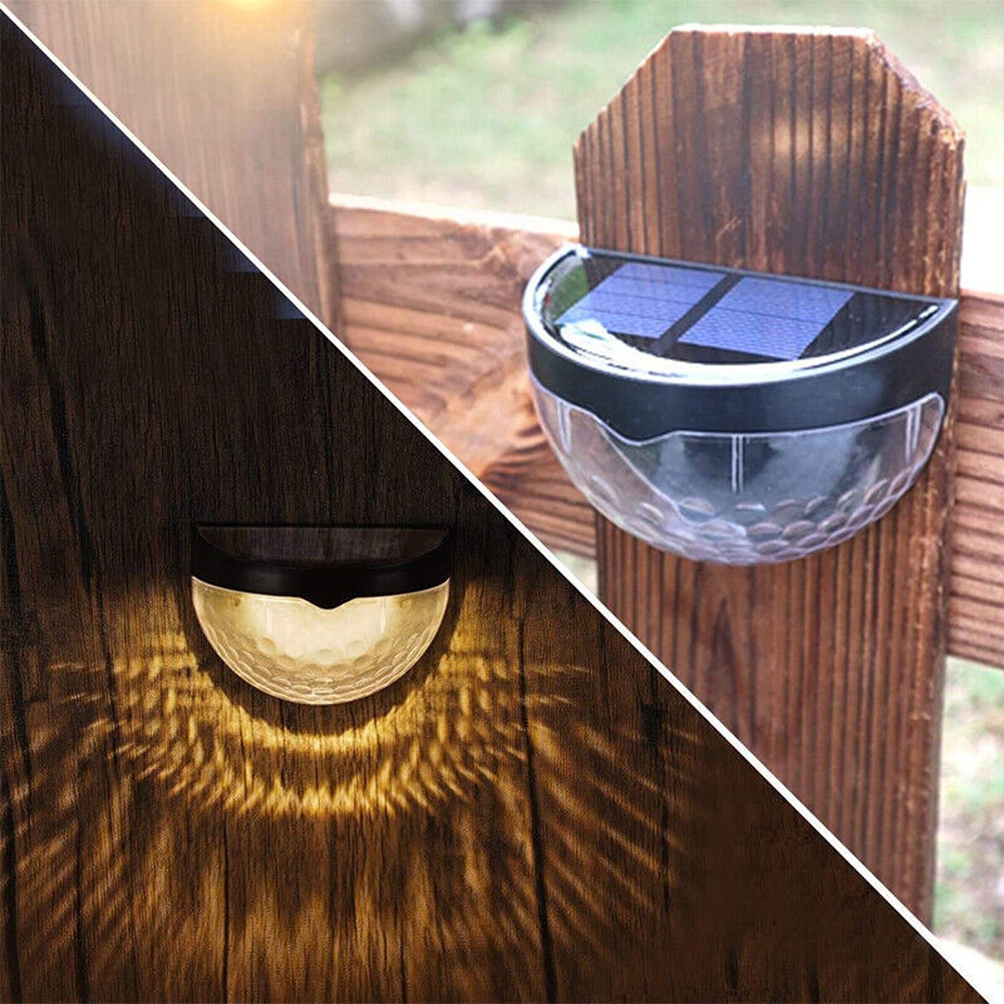 4-Pack Solar Powered LED Wall Lights Waterproof for Outdoor Garden and Fence