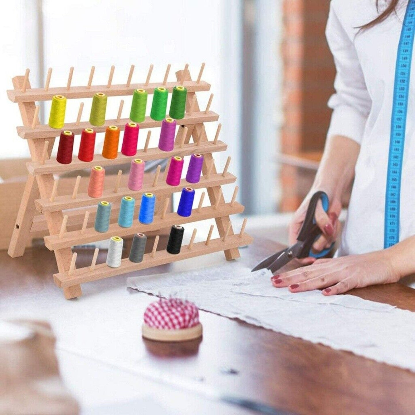 Craft Organizer Foldable Embroidery Thread Holder Sewing Rack