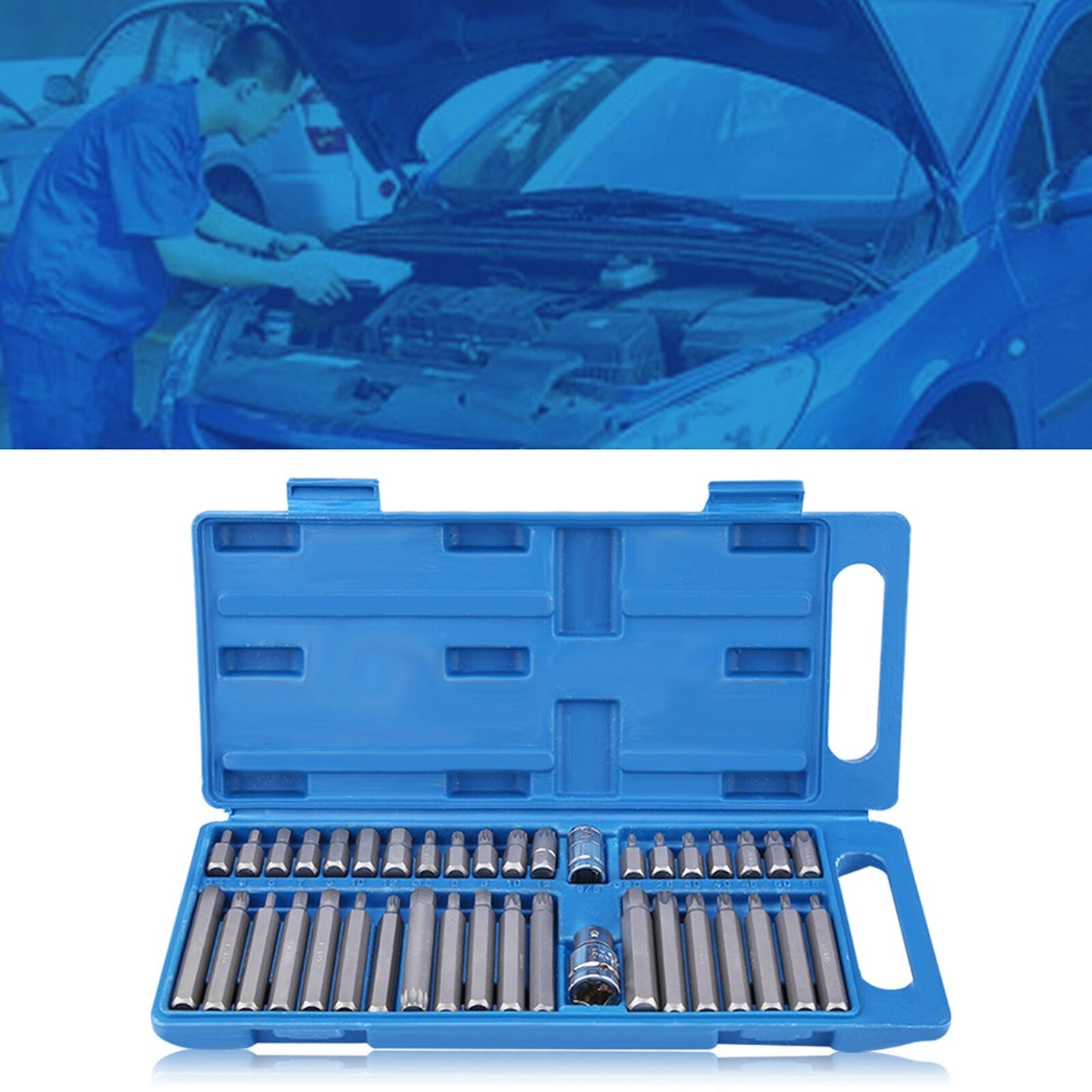 40pcs Allen Key Torx Hex Star and Spline Socket Bit Set