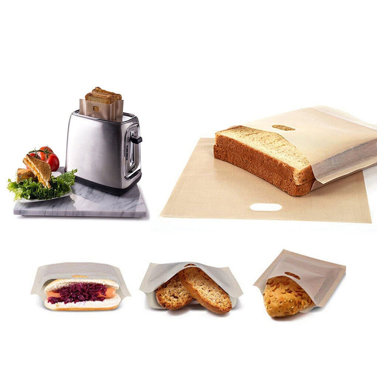 Durable Sandwich Toast Bag with Toastie Baking Pouch