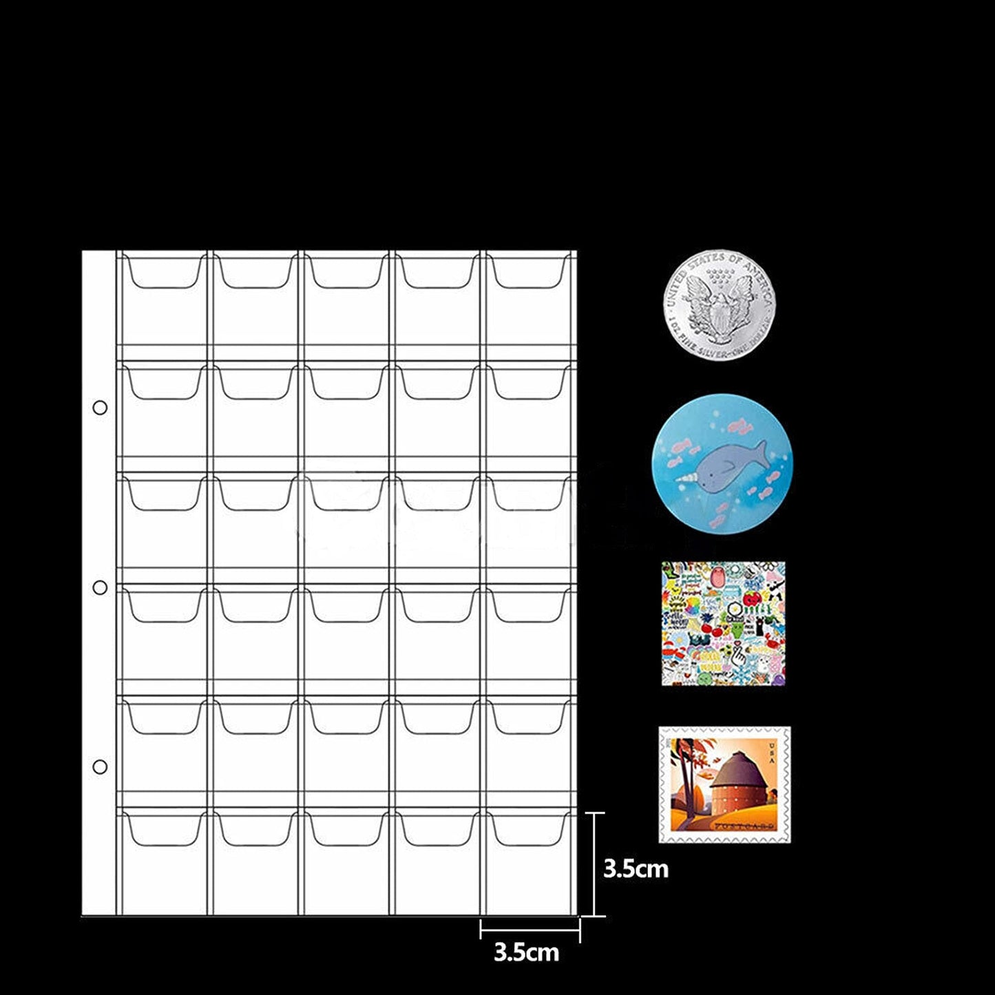 10pcs Money Collection Coin Holder Storage Penny Album