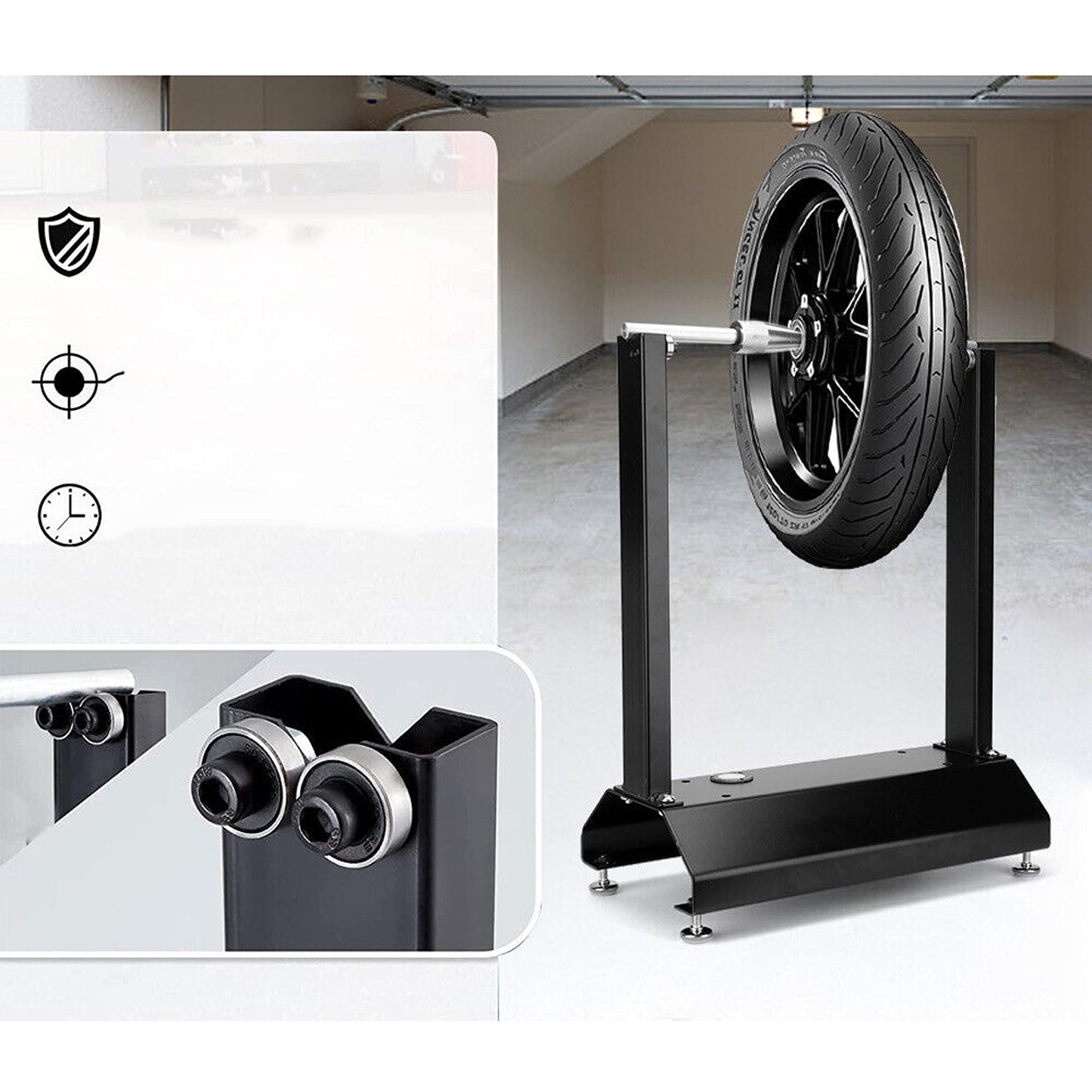 Balancing Stand for Motorcycle Wheels with Bubble Level