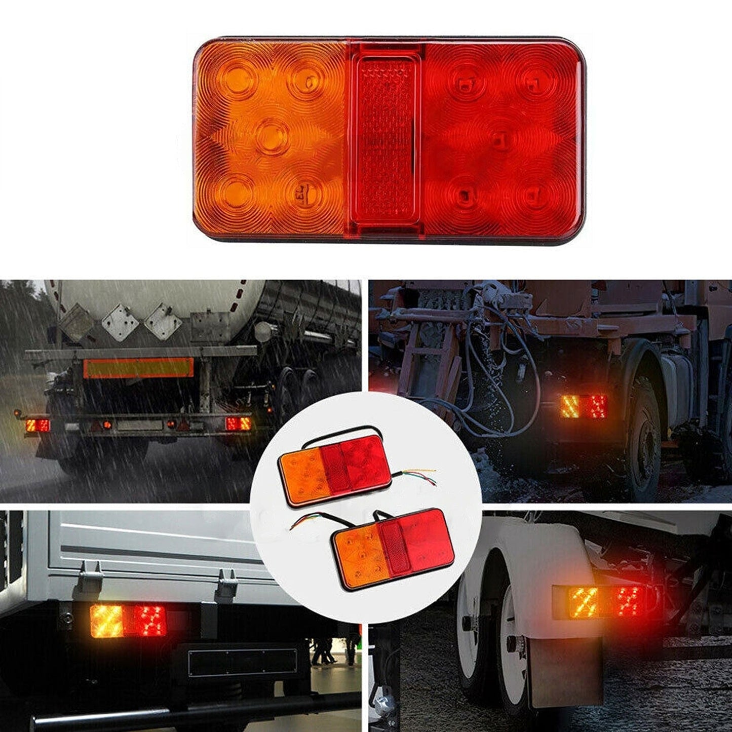 LED Trailer Tail Lights Stop Indicator Lamp 12V for 4WD Camper UTE 2x