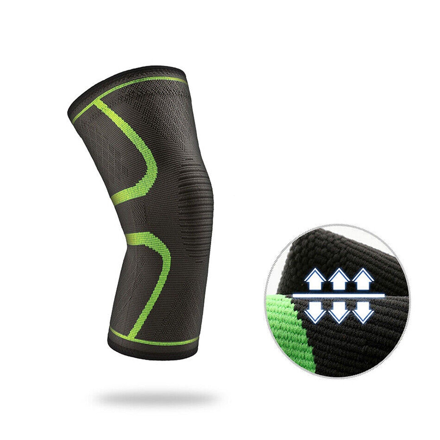 Green Knee Support Pads for Running and Cycling Nylon Sport Sleeve