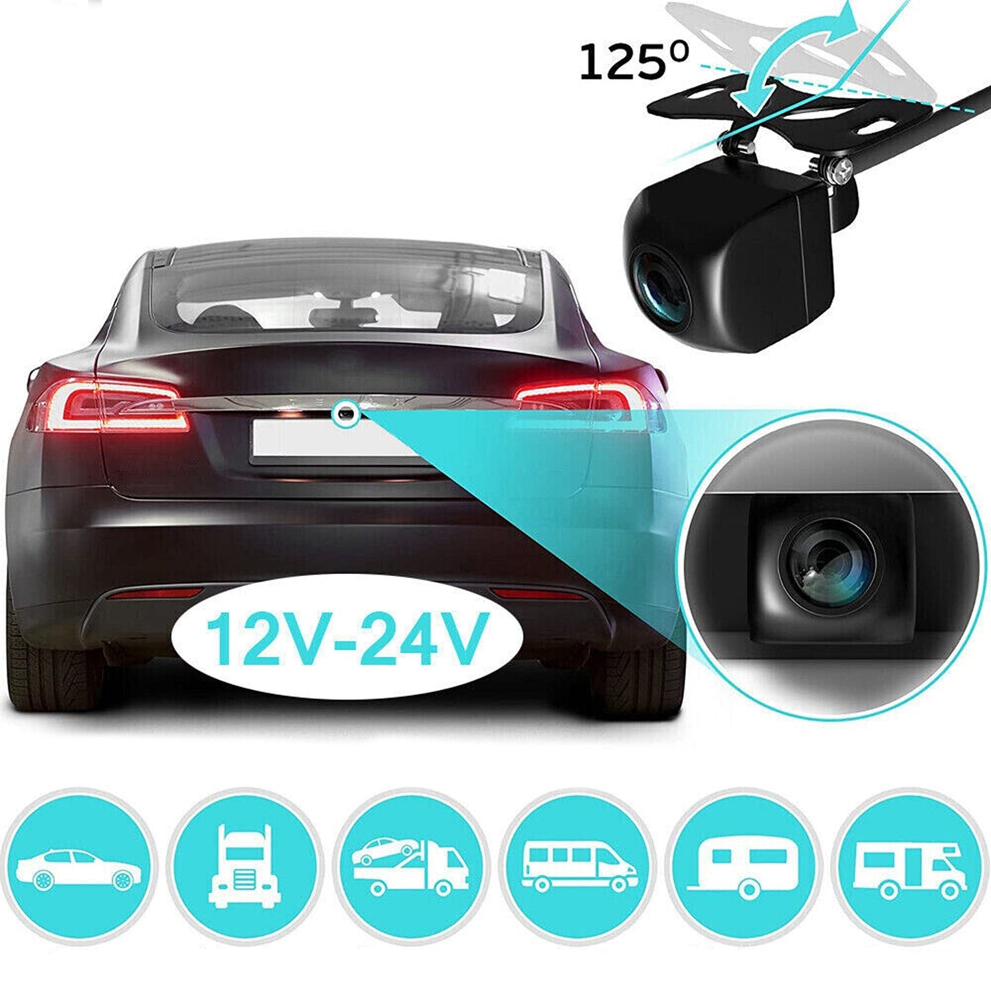 Waterproof Night Vision Rear View Car Camera 4 Pin HD
