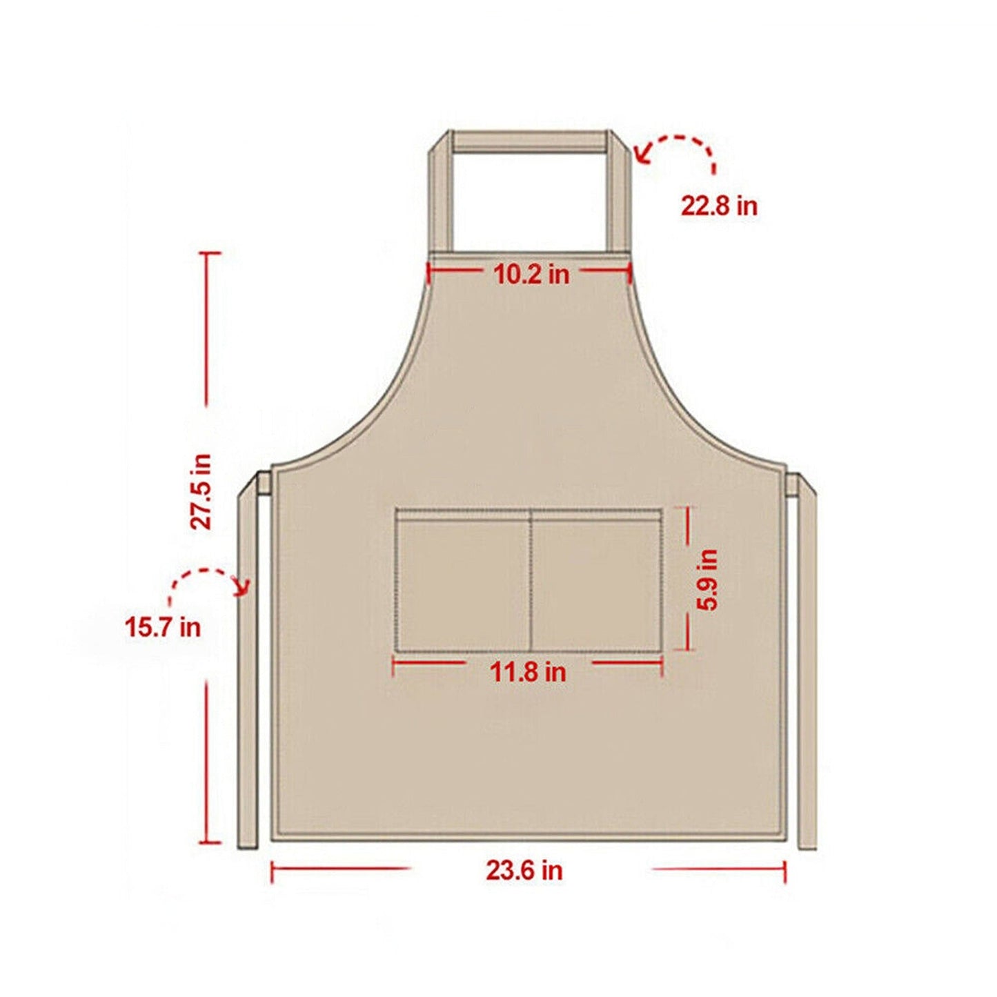 Durable Plain Chef Apron with Pocket Washable Kitchen Bib